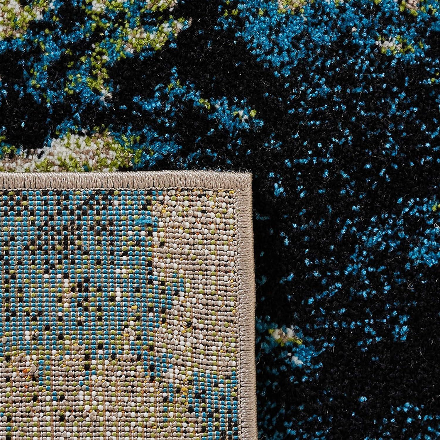 image:imageSAFAVIEH Glacier Collection Accent Rug 4 x 6 Blue amp Multi Modern Abstract Design NonShedding amp Easy Care Ideal for High Traffic Areas in Entryway Living Room Bedroom GLA123BNavyGreen
