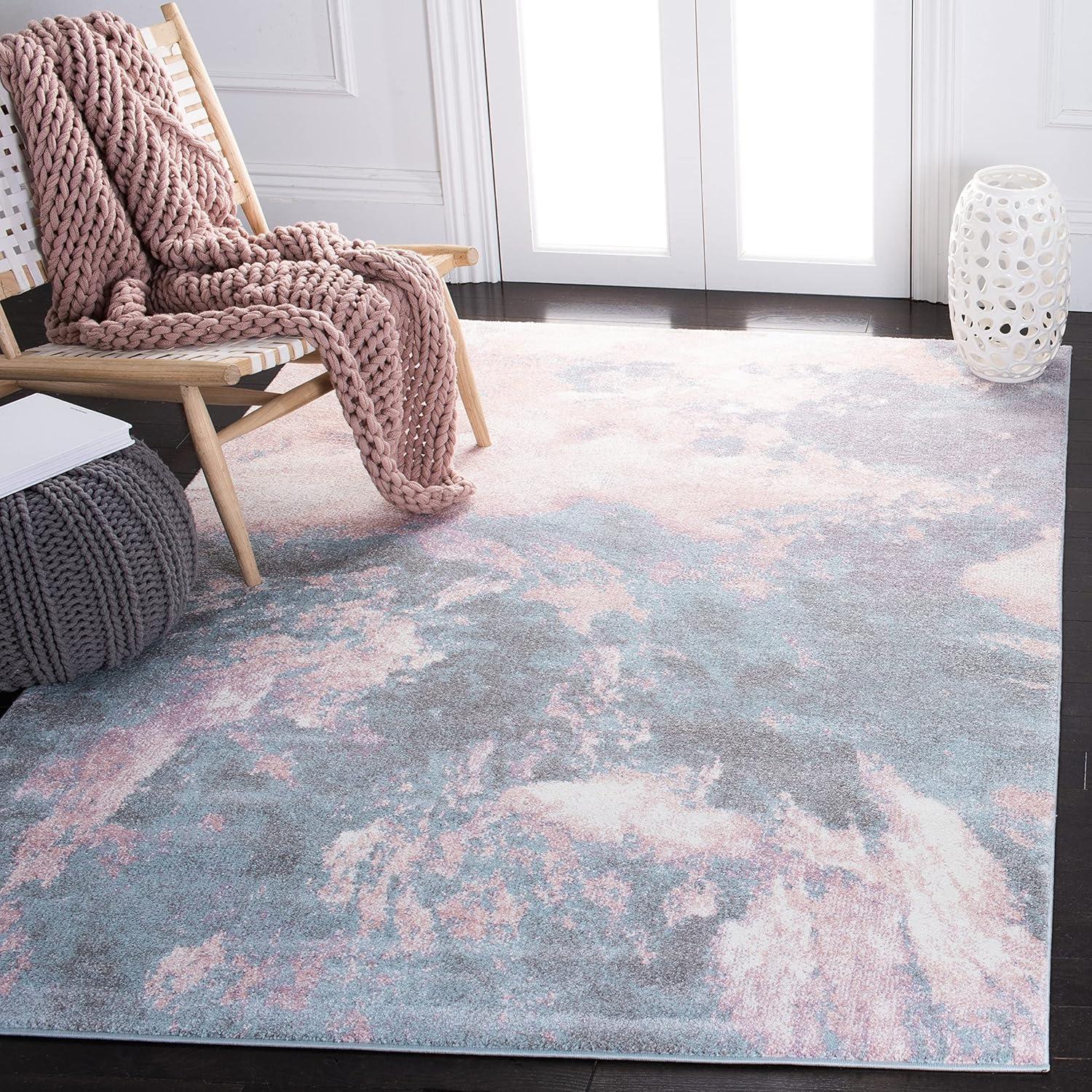 image:imageSAFAVIEH Glacier Collection Accent Rug 4 x 6 Blue amp Multi Modern Abstract Design NonShedding amp Easy Care Ideal for High Traffic Areas in Entryway Living Room Bedroom GLA123BBlueMulti