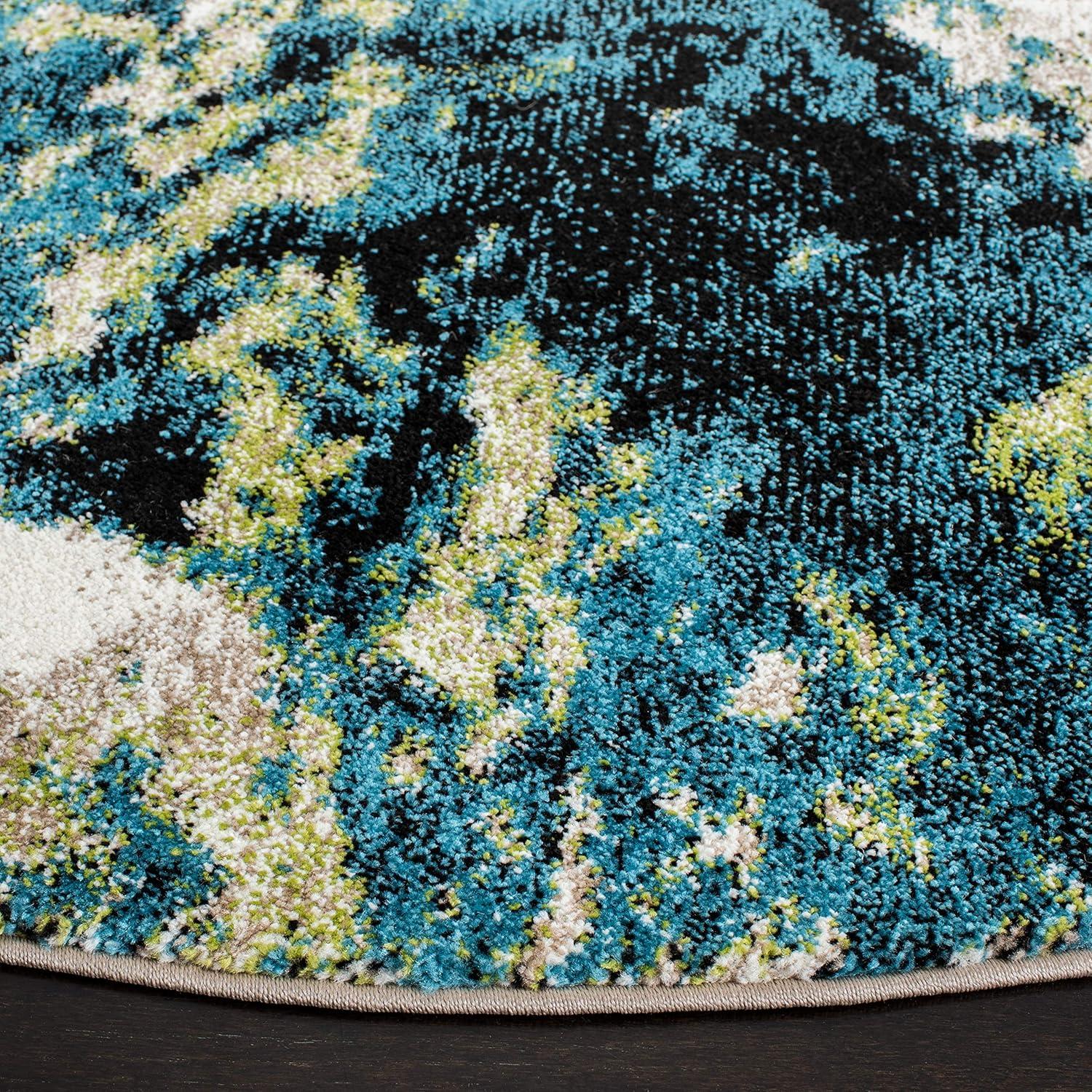 image:imageSAFAVIEH Glacier Collection Accent Rug 4 x 6 Blue amp Multi Modern Abstract Design NonShedding amp Easy Care Ideal for High Traffic Areas in Entryway Living Room Bedroom GLA123BNavyGreen