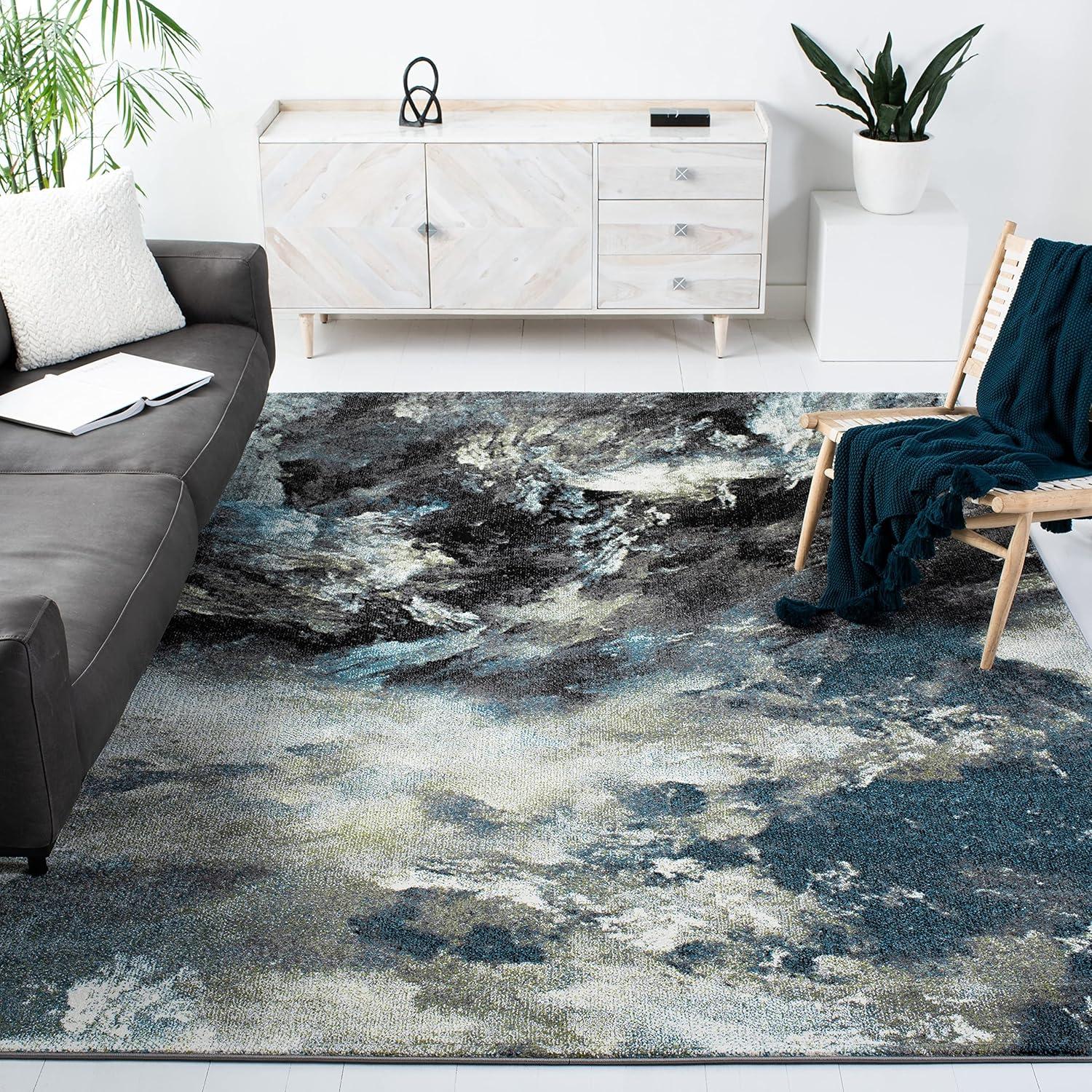 image:imageSAFAVIEH Glacier Collection Accent Rug 4 x 6 Blue amp Multi Modern Abstract Design NonShedding amp Easy Care Ideal for High Traffic Areas in Entryway Living Room Bedroom GLA123BPinkBlue