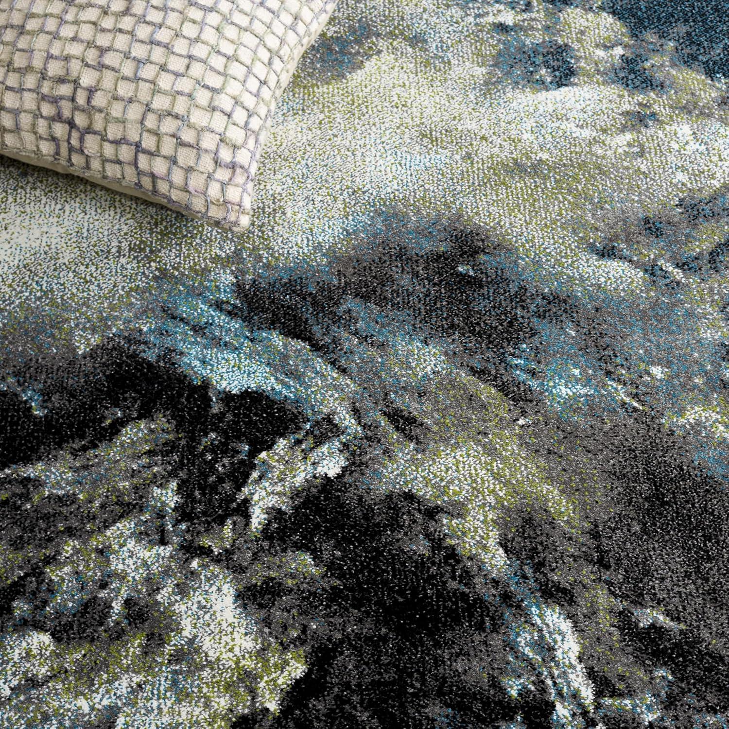 image:imageSAFAVIEH Glacier Collection Accent Rug 4 x 6 Blue amp Multi Modern Abstract Design NonShedding amp Easy Care Ideal for High Traffic Areas in Entryway Living Room Bedroom GLA123BBlueMulti