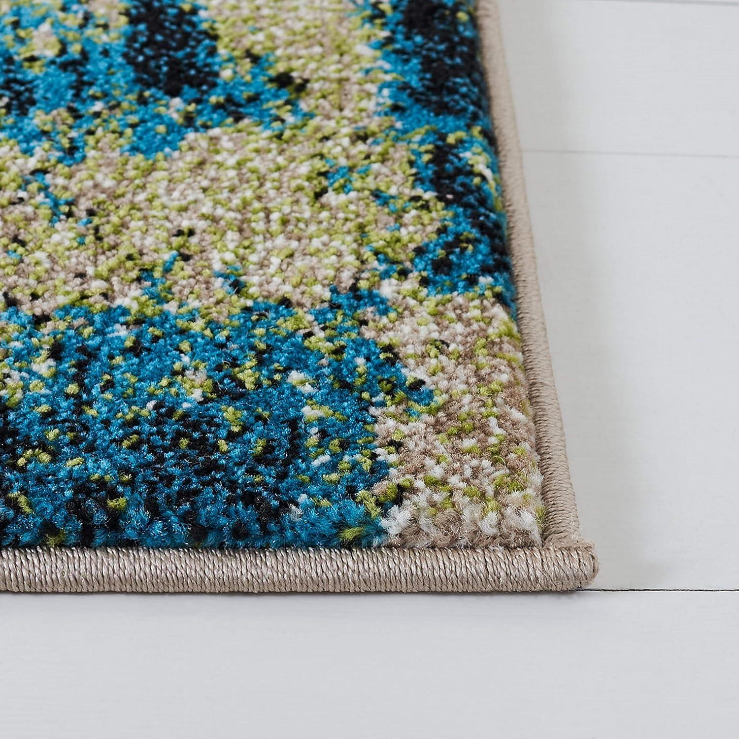 image:imageSAFAVIEH Glacier Collection Accent Rug 4 x 6 Blue amp Multi Modern Abstract Design NonShedding amp Easy Care Ideal for High Traffic Areas in Entryway Living Room Bedroom GLA123BNavyGreen