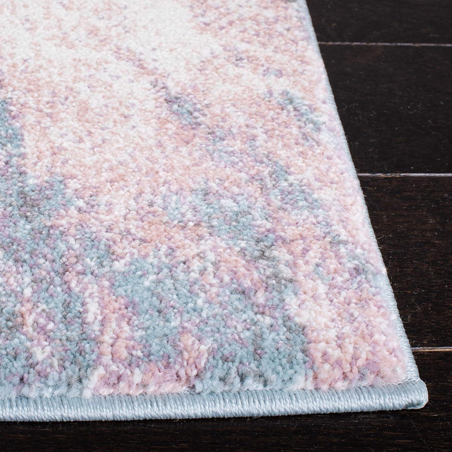 image:imageSAFAVIEH Glacier Collection Accent Rug 4 x 6 Blue amp Multi Modern Abstract Design NonShedding amp Easy Care Ideal for High Traffic Areas in Entryway Living Room Bedroom GLA123BPinkBlue