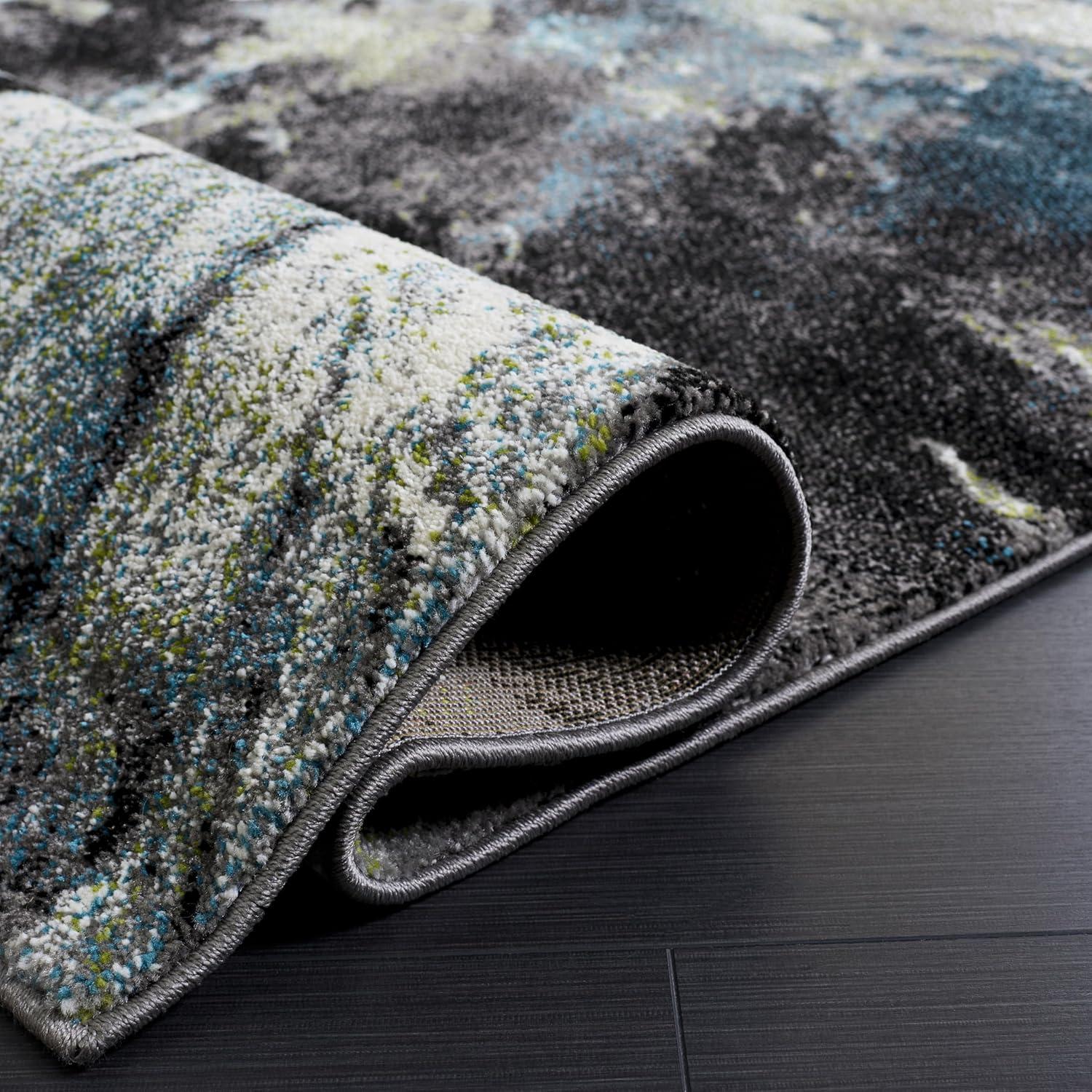 image:imageSAFAVIEH Glacier Collection Accent Rug 4 x 6 Blue amp Multi Modern Abstract Design NonShedding amp Easy Care Ideal for High Traffic Areas in Entryway Living Room Bedroom GLA123BBlueMulti