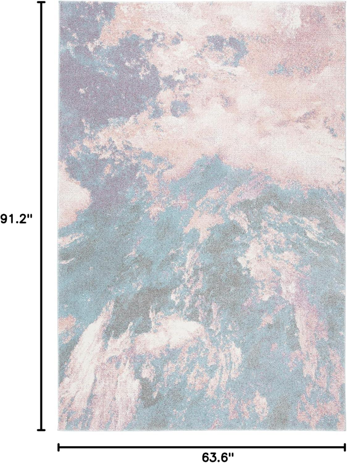 image:imageSAFAVIEH Glacier Collection Accent Rug 4 x 6 Blue amp Multi Modern Abstract Design NonShedding amp Easy Care Ideal for High Traffic Areas in Entryway Living Room Bedroom GLA123BPinkBlue