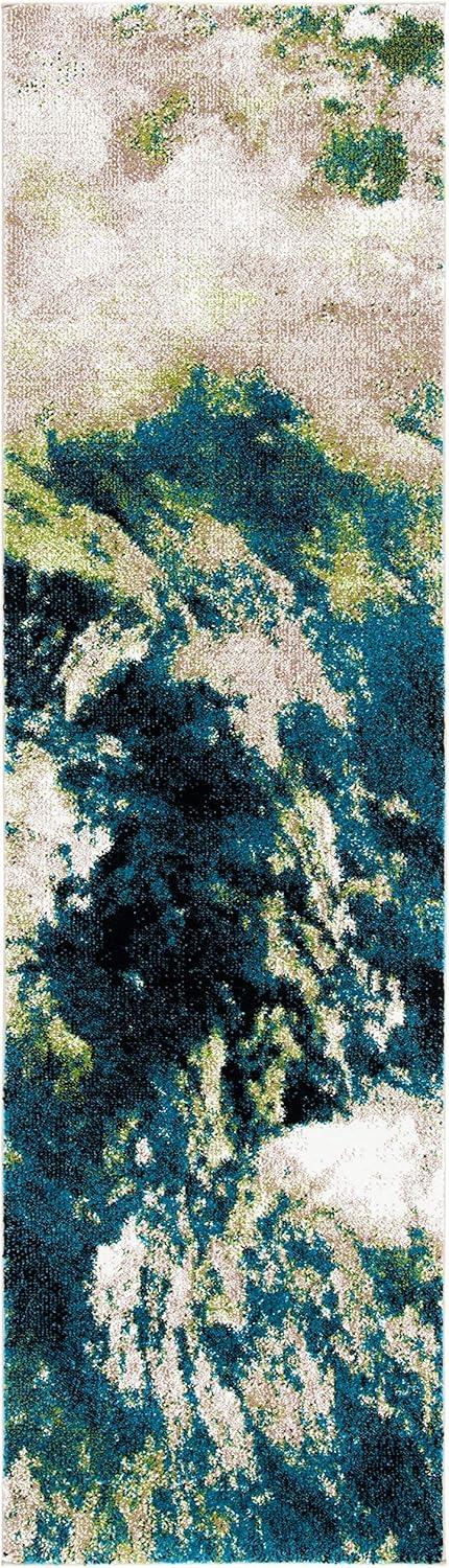 image:imageSAFAVIEH Glacier Collection Accent Rug 4 x 6 Blue amp Multi Modern Abstract Design NonShedding amp Easy Care Ideal for High Traffic Areas in Entryway Living Room Bedroom GLA123BNavyGreen