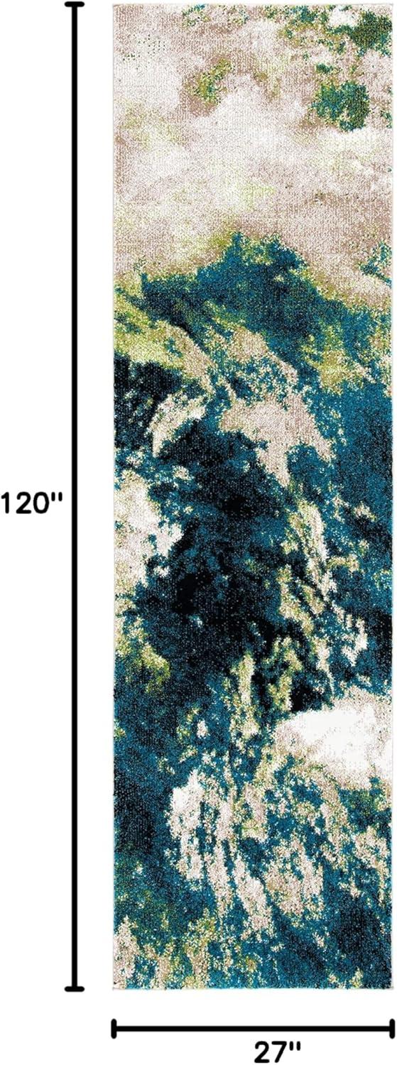 image:imageSAFAVIEH Glacier Collection Accent Rug 4 x 6 Blue amp Multi Modern Abstract Design NonShedding amp Easy Care Ideal for High Traffic Areas in Entryway Living Room Bedroom GLA123BNavyGreen