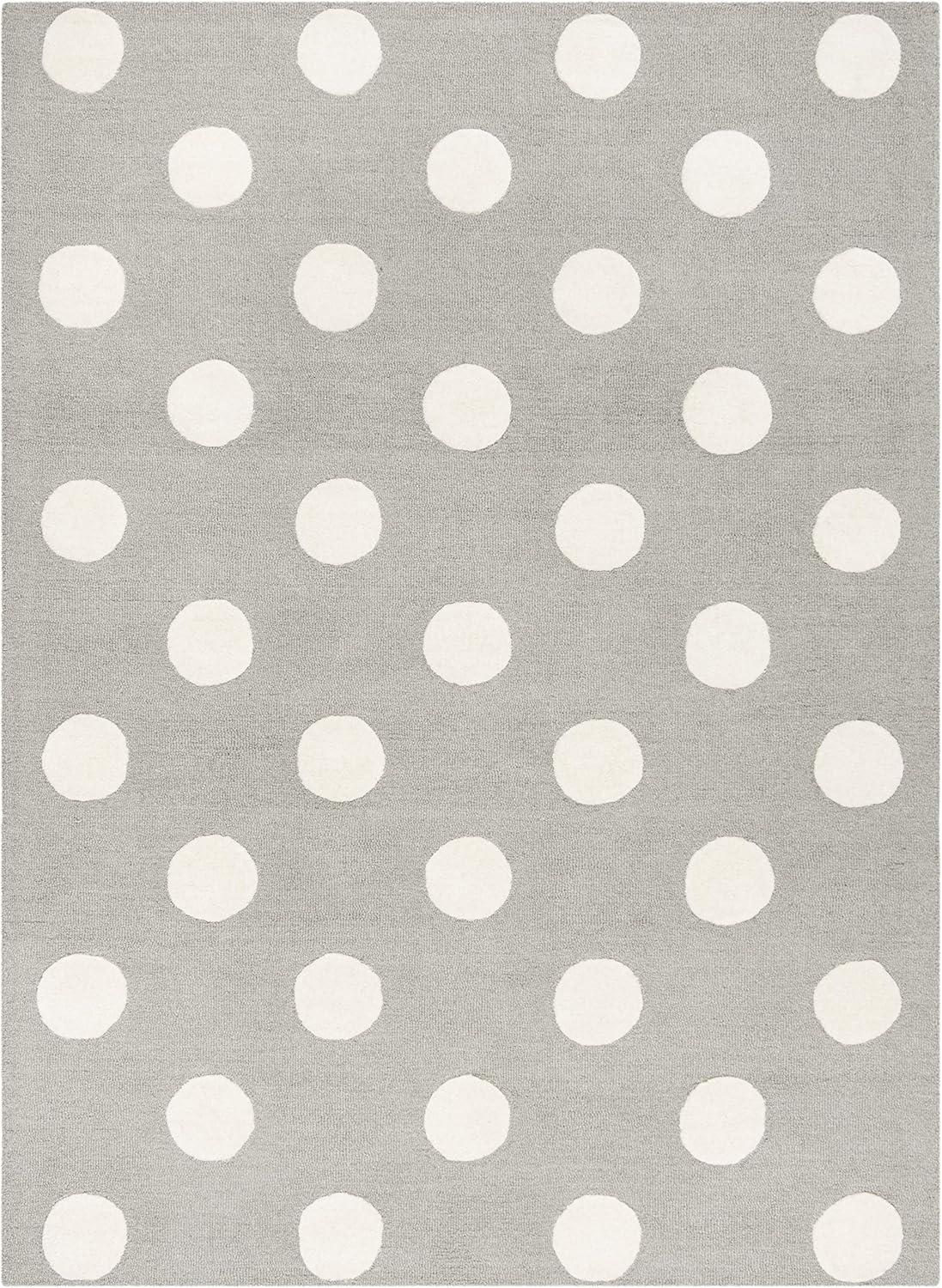 image:imageSAFAVIEH Kids Collection Area Rug 5 x 7 Ivory amp Black Handmade Polka Dot Wool Ideal for High Traffic Areas in Living Room Bedroom SFK904DGreyIvory
