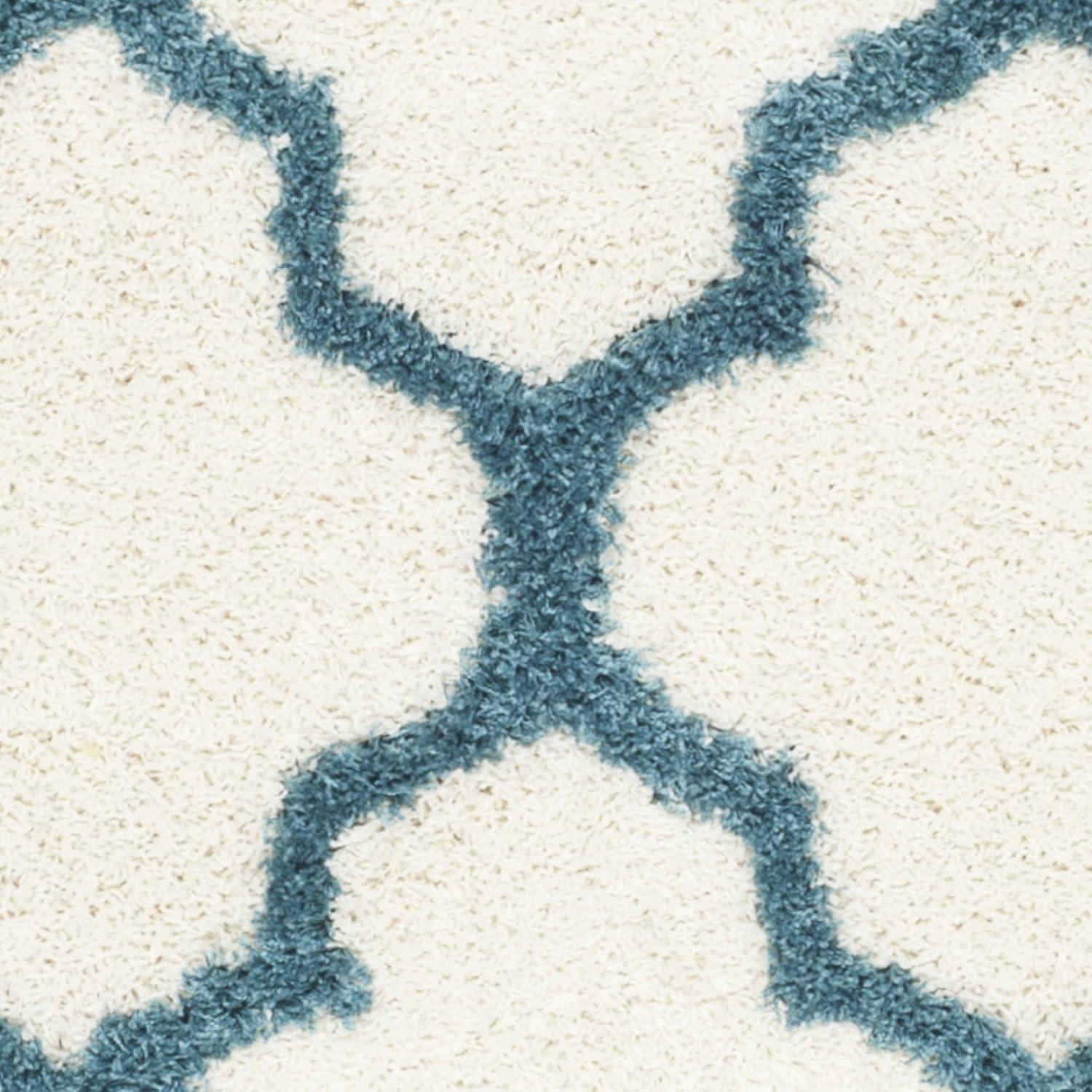 image:imageSAFAVIEH Kids Shag Collection Accent Rug 4 x 6 Ivory amp Multi Rainbow Trellis Design NonShedding amp Easy Care 2inch Thick Ideal for High Traffic Areas in Foyer Living Room Bedroom SGK569AIvoryBlue