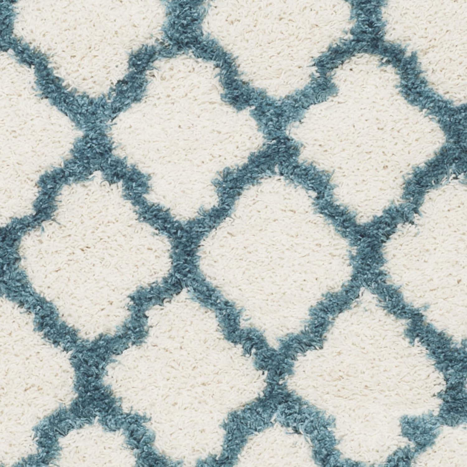 image:imageSAFAVIEH Kids Shag Collection Accent Rug 4 x 6 Ivory amp Multi Rainbow Trellis Design NonShedding amp Easy Care 2inch Thick Ideal for High Traffic Areas in Foyer Living Room Bedroom SGK569AIvoryBlue
