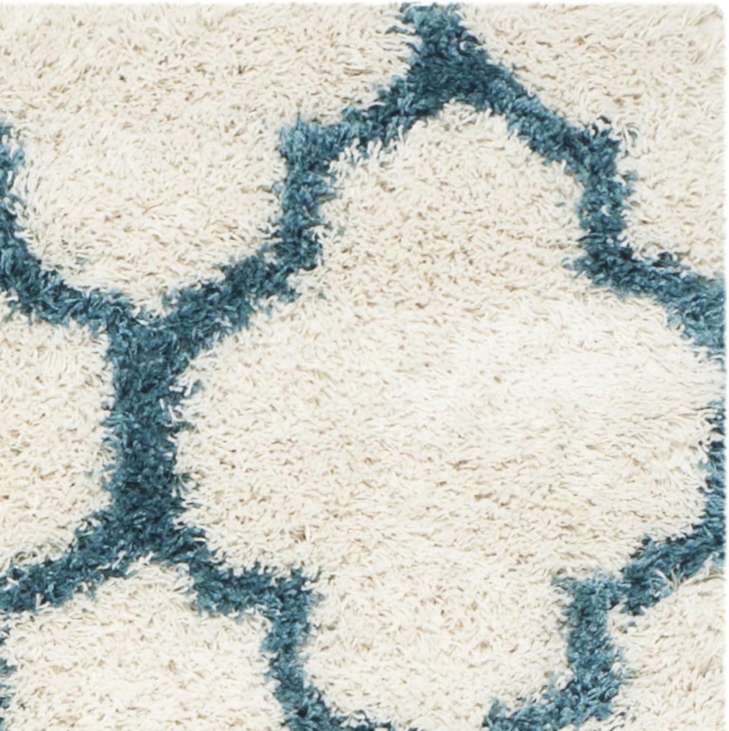 image:imageSAFAVIEH Kids Shag Collection Accent Rug 4 x 6 Ivory amp Multi Rainbow Trellis Design NonShedding amp Easy Care 2inch Thick Ideal for High Traffic Areas in Foyer Living Room Bedroom SGK569AIvoryBlue