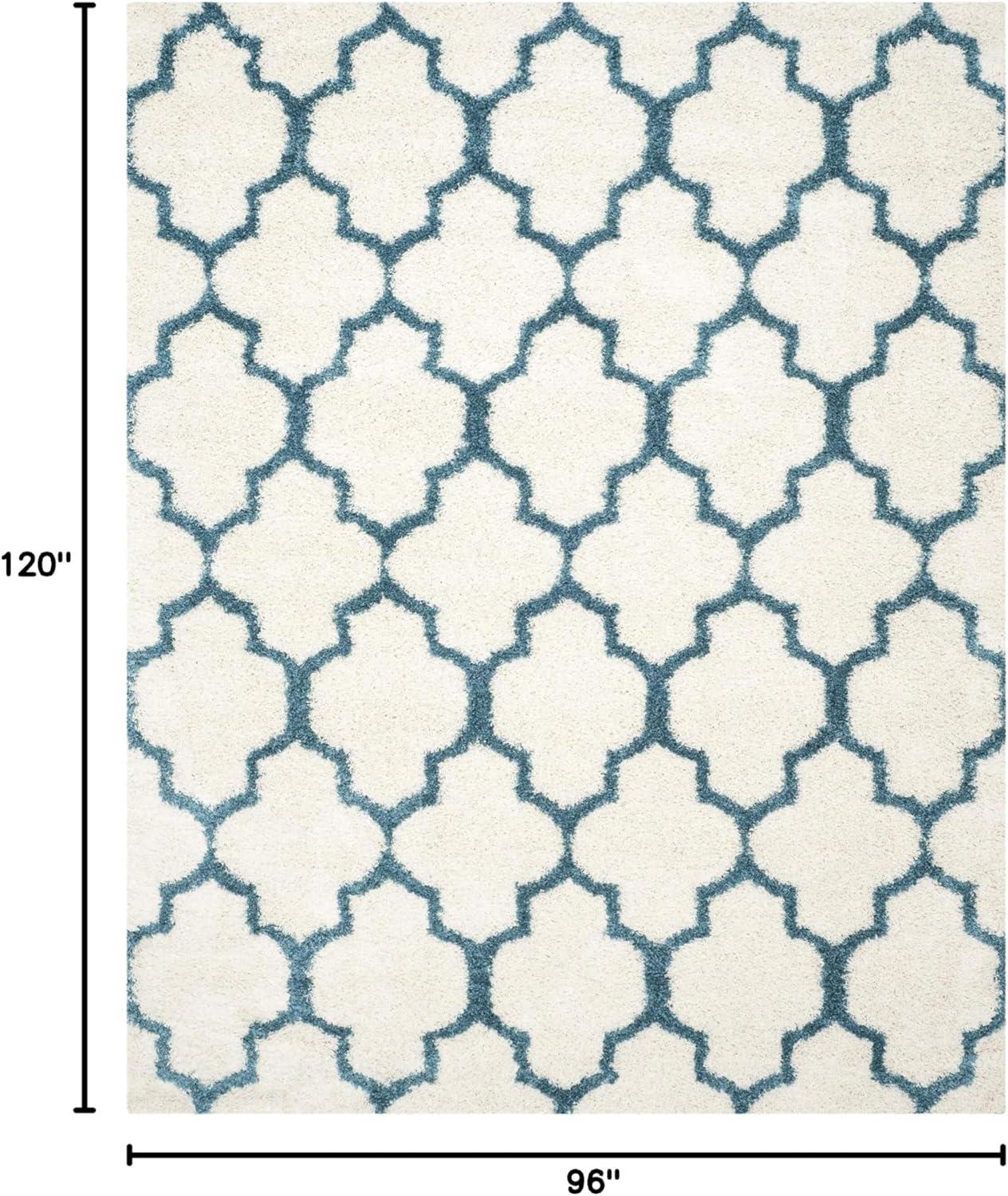 image:imageSAFAVIEH Kids Shag Collection Accent Rug 4 x 6 Ivory amp Multi Rainbow Trellis Design NonShedding amp Easy Care 2inch Thick Ideal for High Traffic Areas in Foyer Living Room Bedroom SGK569AIvoryBlue