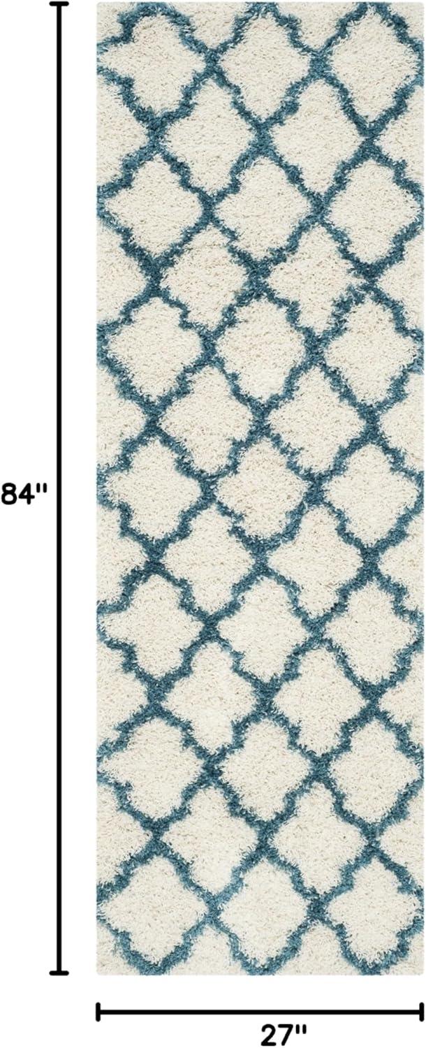 image:imageSAFAVIEH Kids Shag Collection Accent Rug 4 x 6 Ivory amp Multi Rainbow Trellis Design NonShedding amp Easy Care 2inch Thick Ideal for High Traffic Areas in Foyer Living Room Bedroom SGK569AIvoryBlue