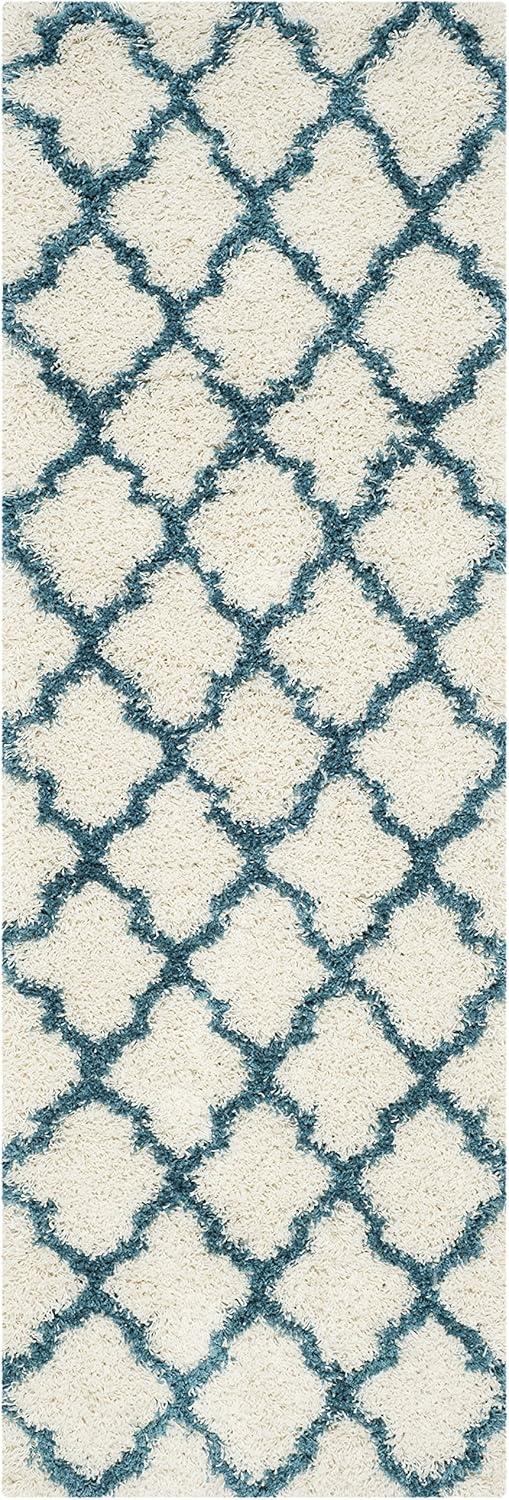 image:imageSAFAVIEH Kids Shag Collection Accent Rug 4 x 6 Ivory amp Multi Rainbow Trellis Design NonShedding amp Easy Care 2inch Thick Ideal for High Traffic Areas in Foyer Living Room Bedroom SGK569AIvoryBlue