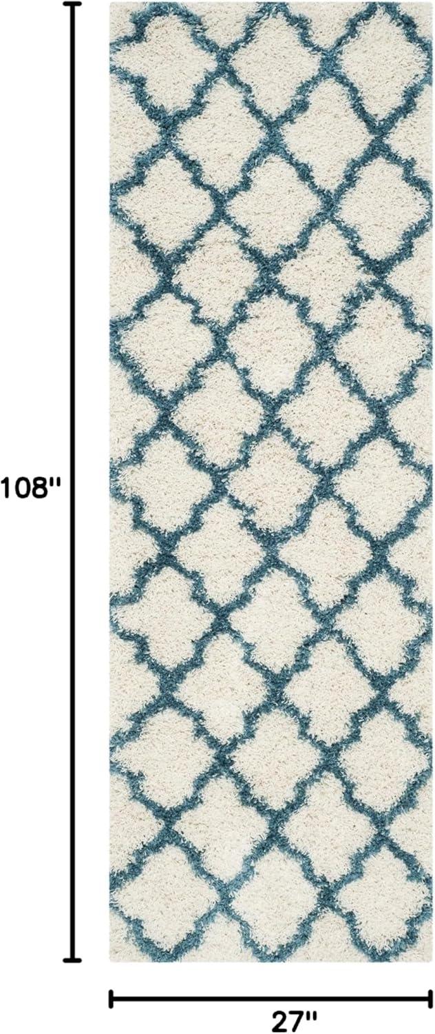 image:imageSAFAVIEH Kids Shag Collection Accent Rug 4 x 6 Ivory amp Multi Rainbow Trellis Design NonShedding amp Easy Care 2inch Thick Ideal for High Traffic Areas in Foyer Living Room Bedroom SGK569AIvoryBlue