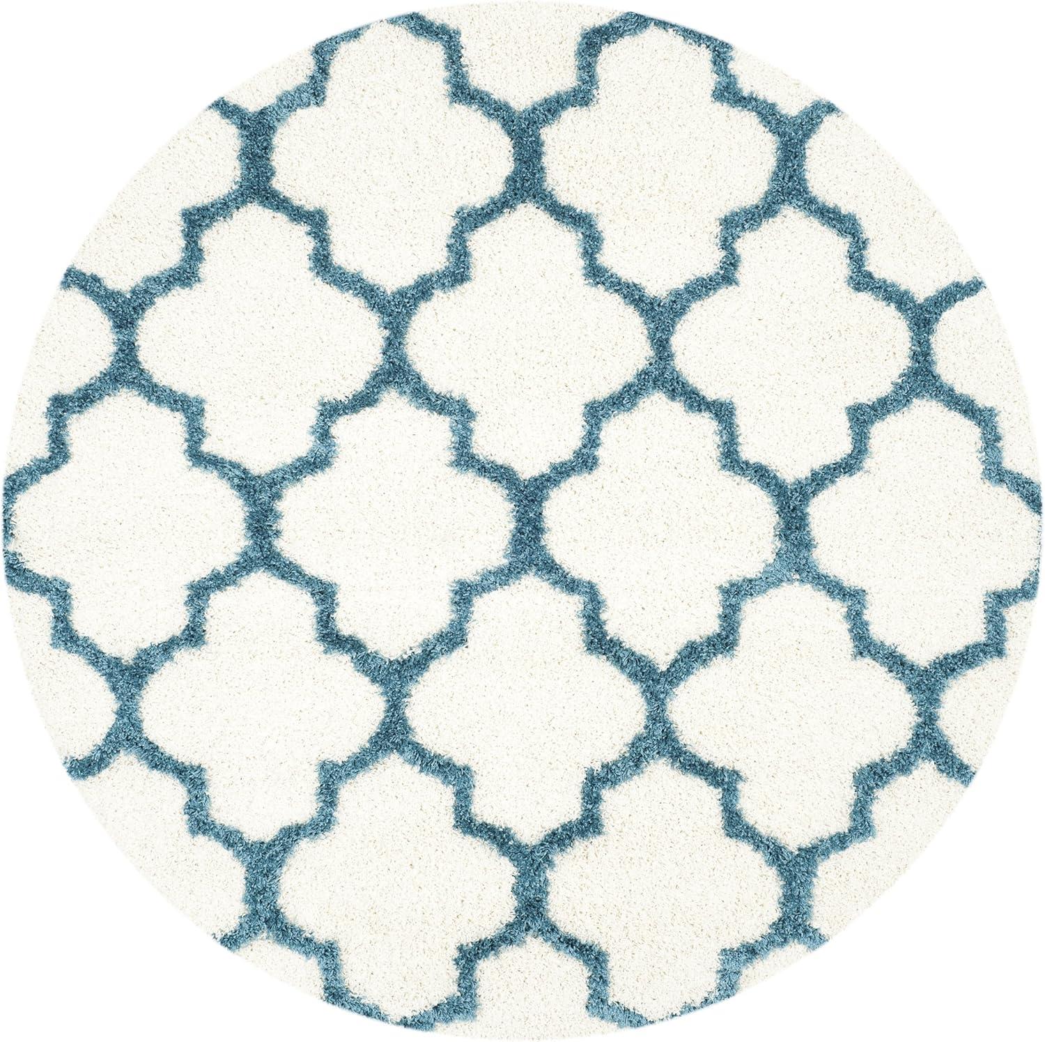 image:imageSAFAVIEH Kids Shag Collection Accent Rug 4 x 6 Ivory amp Multi Rainbow Trellis Design NonShedding amp Easy Care 2inch Thick Ideal for High Traffic Areas in Foyer Living Room Bedroom SGK569AIvoryBlue