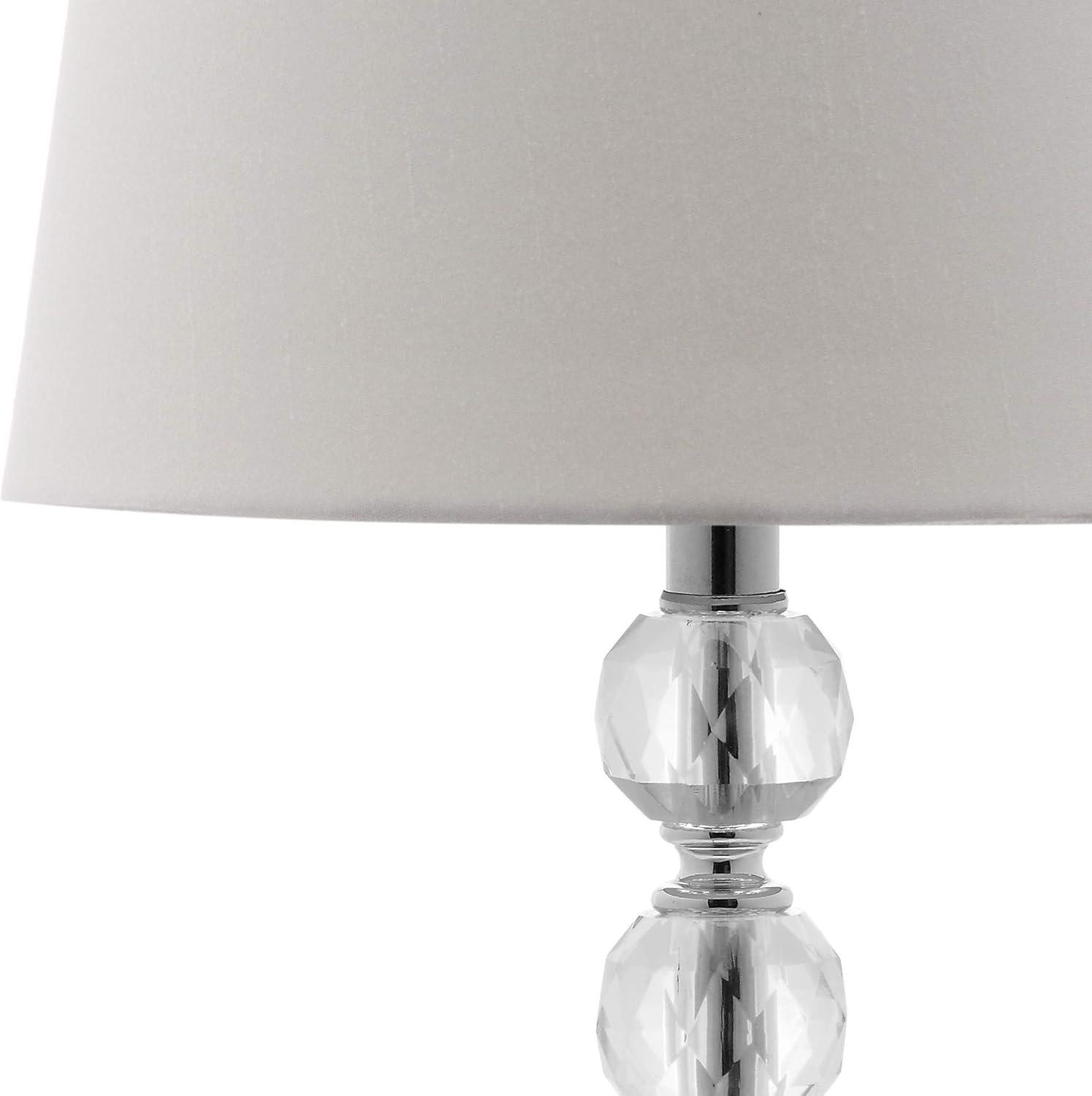 image:imageSAFAVIEH Lighting Collection Nola Set of 2 Modern Glam Stacked Crystal Ball 16Inch Table Lamps LED Bulbs Included Bedroom Living Room Home Office LIT4123CSET2ClearWhite Set of 2