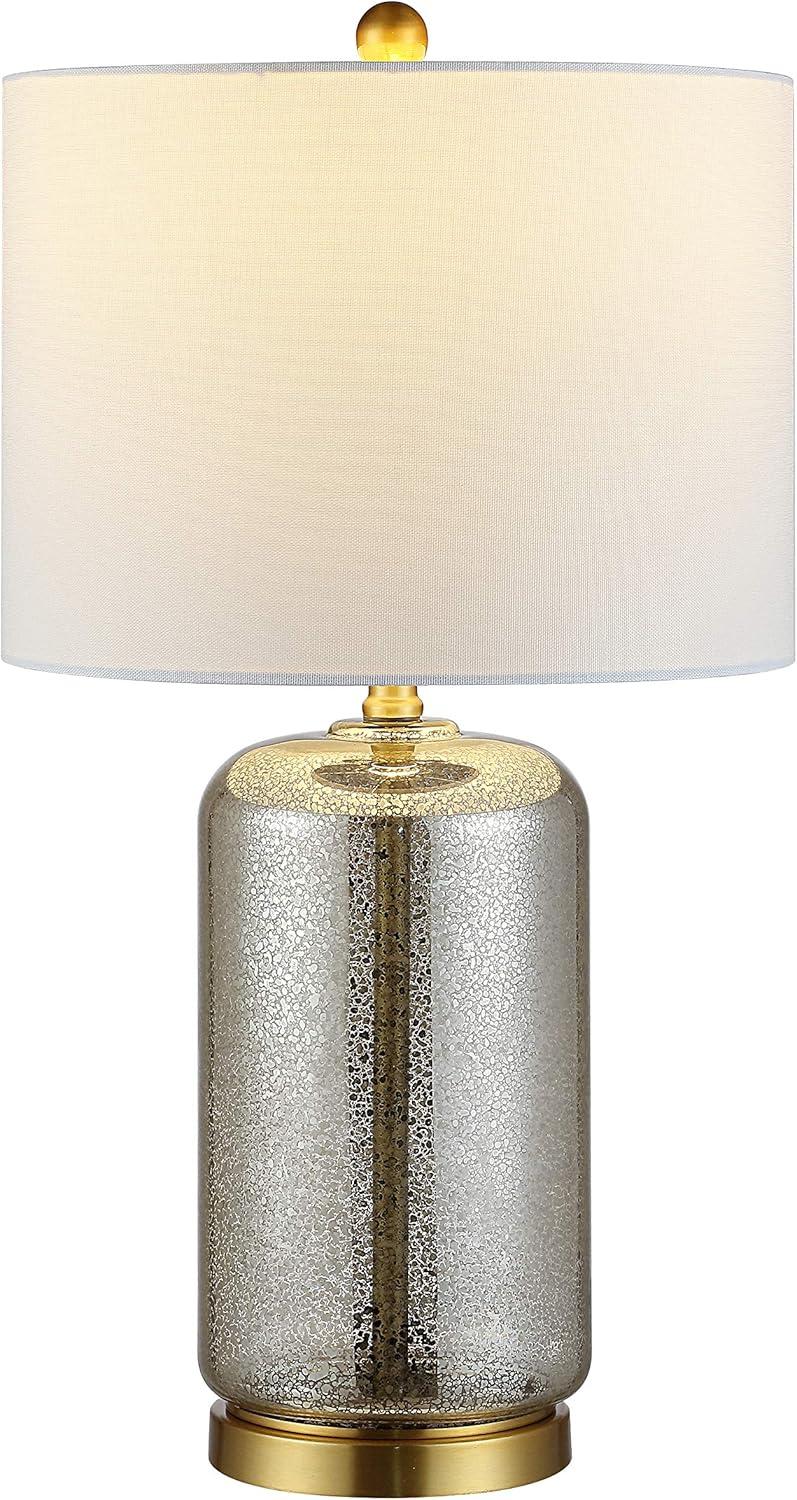 image:imageSAFAVIEH Lighting Collection Novah Modern Blue Glass 26Inch Table Lamp LED Bulb Included Bedroom Living Room Home Office Nightstand Desk TBL4283BSilver