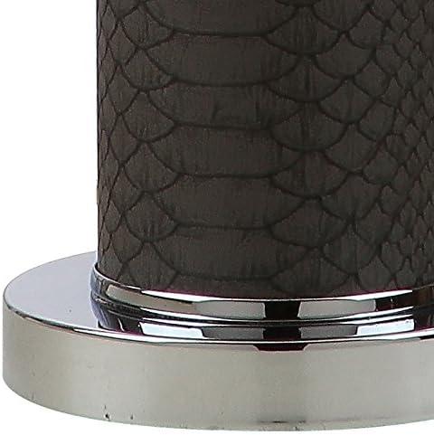 image:imageSAFAVIEH Lighting Collection Set of 2 Ollie Modern Contemporary Cream Faux Woven Leather 32Inch Table Lamps LED Bulbs Included Bedroom Living Room Home Office LIT4404LSET2Grey Faux Snakeskin Set of 2