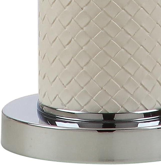 image:imageSAFAVIEH Lighting Collection Set of 2 Ollie Modern Contemporary Cream Faux Woven Leather 32Inch Table Lamps LED Bulbs Included Bedroom Living Room Home Office LIT4404LSET2Cream Woven Set of 2