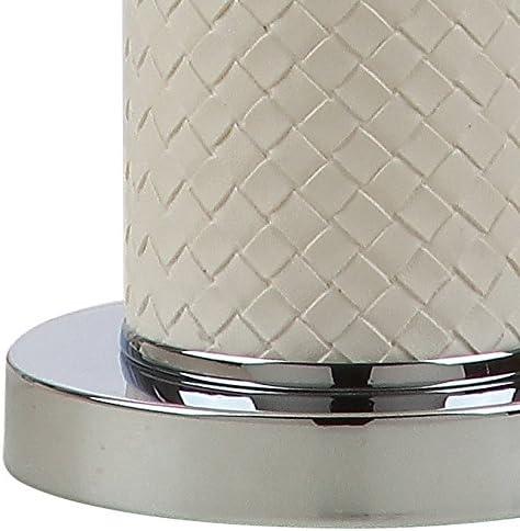 image:imageSAFAVIEH Lighting Collection Set of 2 Ollie Modern Contemporary Cream Faux Woven Leather 32Inch Table Lamps LED Bulbs Included Bedroom Living Room Home Office LIT4404LSET2Cream Woven Set of 2