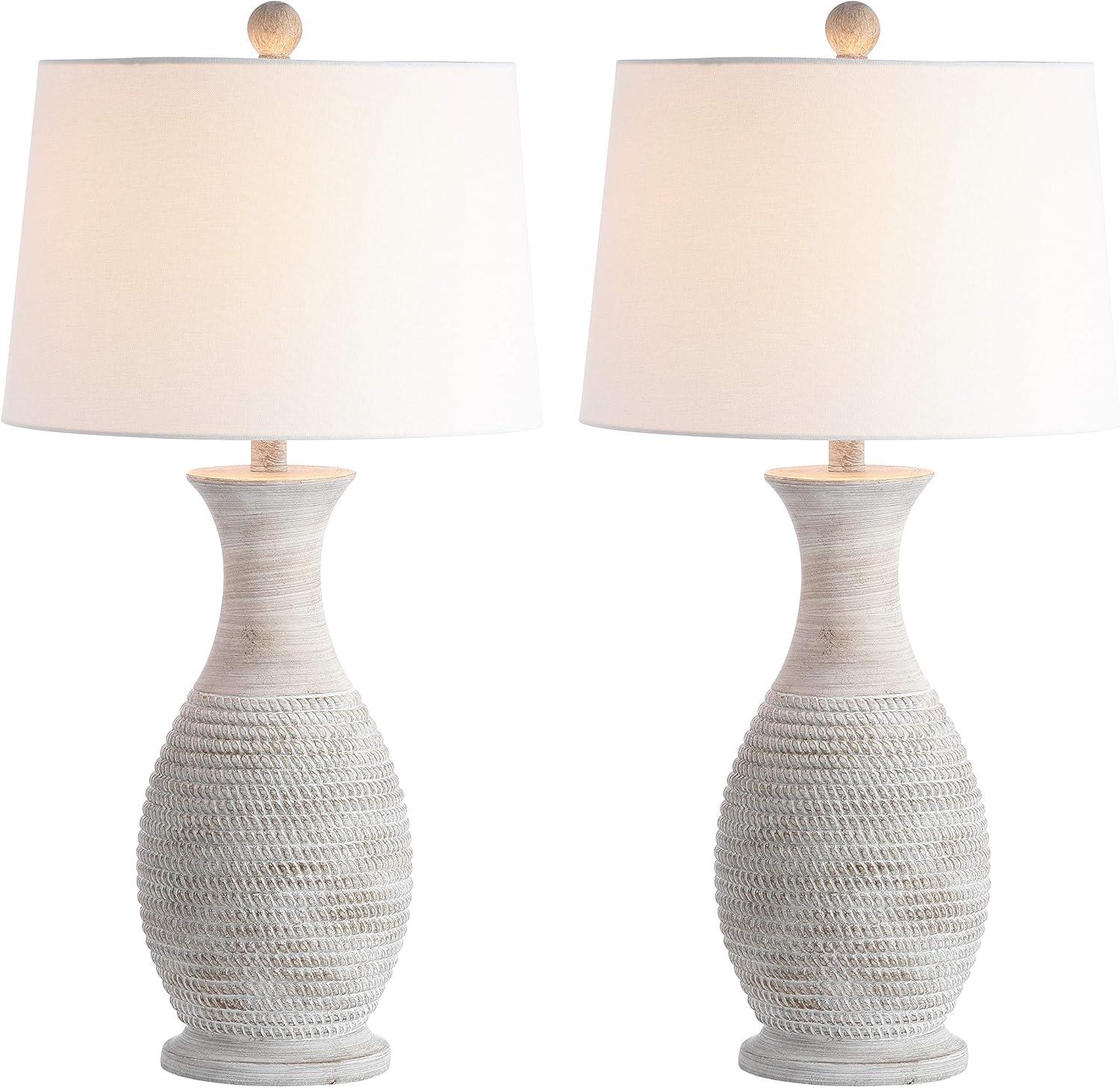 image:imageSAFAVIEH Lighting Collection Bentlee Rustic Grey 30inch Bedroom Living Room Home Office Desk Nightstand Table Lamp Set of 2 LED Bulbs IncludedGray
