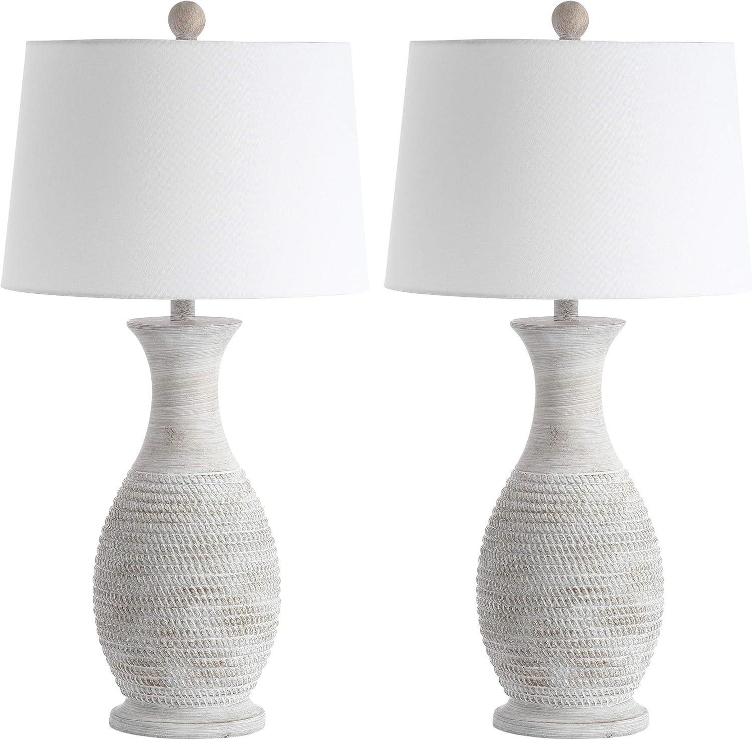 image:imageSAFAVIEH Lighting Collection Bentlee Rustic Grey 30inch Bedroom Living Room Home Office Desk Nightstand Table Lamp Set of 2 LED Bulbs IncludedGray