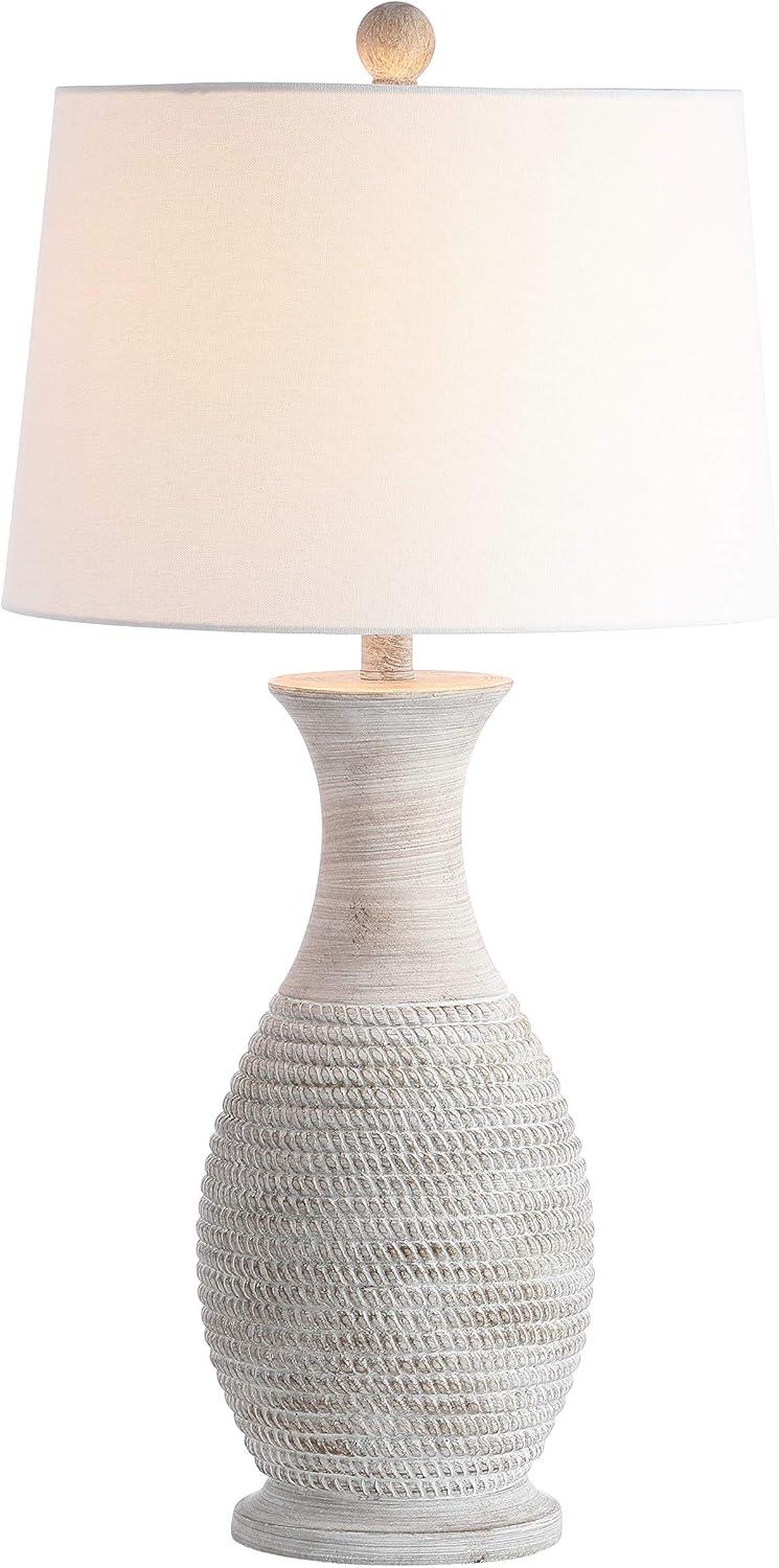 image:imageSAFAVIEH Lighting Collection Bentlee Rustic Grey 30inch Bedroom Living Room Home Office Desk Nightstand Table Lamp Set of 2 LED Bulbs IncludedGray