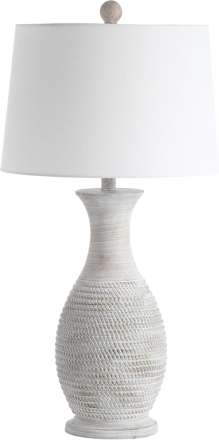 image:imageSAFAVIEH Lighting Collection Bentlee Rustic Grey 30inch Bedroom Living Room Home Office Desk Nightstand Table Lamp Set of 2 LED Bulbs IncludedGray
