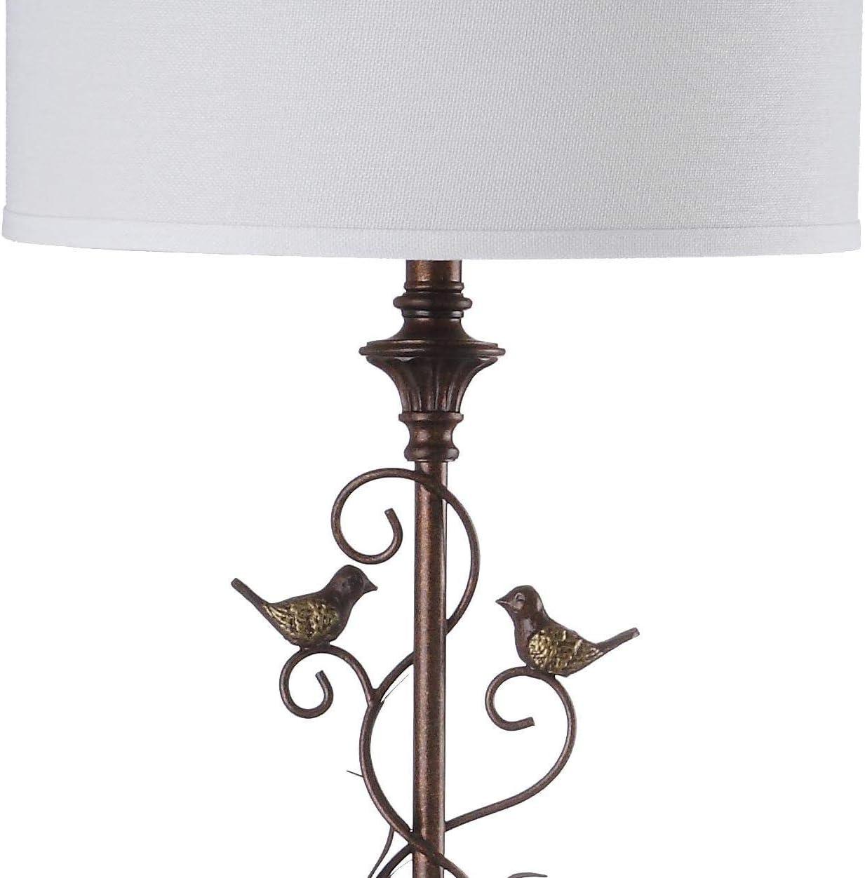 image:imageSAFAVIEH Lighting Collection Birdsong Traditional Rustic Farmhouse OilRubbed Bronze 61inch Living Room Bedroom Home Office Standing Floor Lamp LED Bulb Included