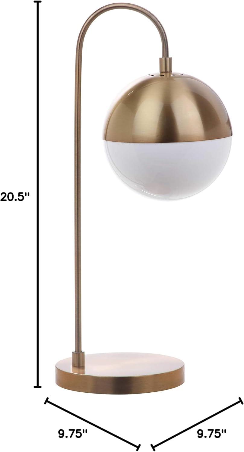image:imageSAFAVIEH Lighting Collection Cappi Modern Black Orb 21inch Bedroom Living Room Home Office Desk Dorm Study Nightstand Task Table Lamp LED Bulb IncludedBrass
