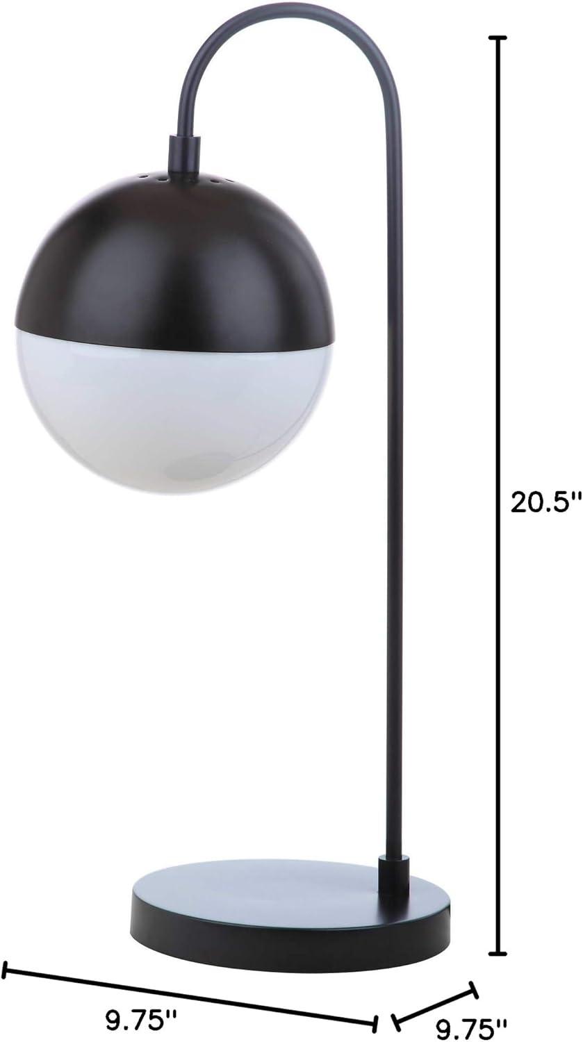 image:imageSAFAVIEH Lighting Collection Cappi Modern Black Orb 21inch Bedroom Living Room Home Office Desk Dorm Study Nightstand Task Table Lamp LED Bulb IncludedBlack