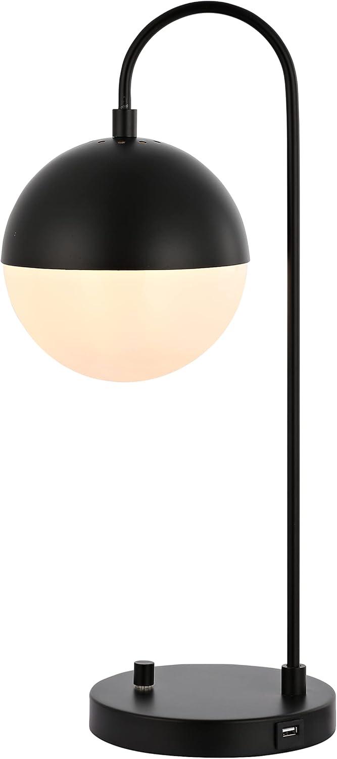 image:imageSAFAVIEH Lighting Collection Cappi Modern Black Orb 21inch Bedroom Living Room Home Office Desk Dorm Study Nightstand Task Table Lamp LED Bulb IncludedBlack