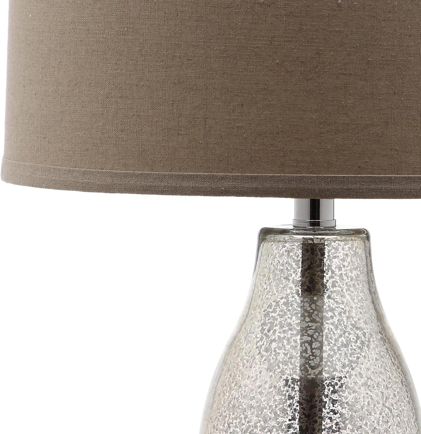 image:imageSAFAVIEH Lighting Collection Mercurio Blue Glass Double Gourd 29inch Bedroom Living Room Home Office Desk Nightstand Table Lamp Set of 2 LED Bulbs IncludedSilver