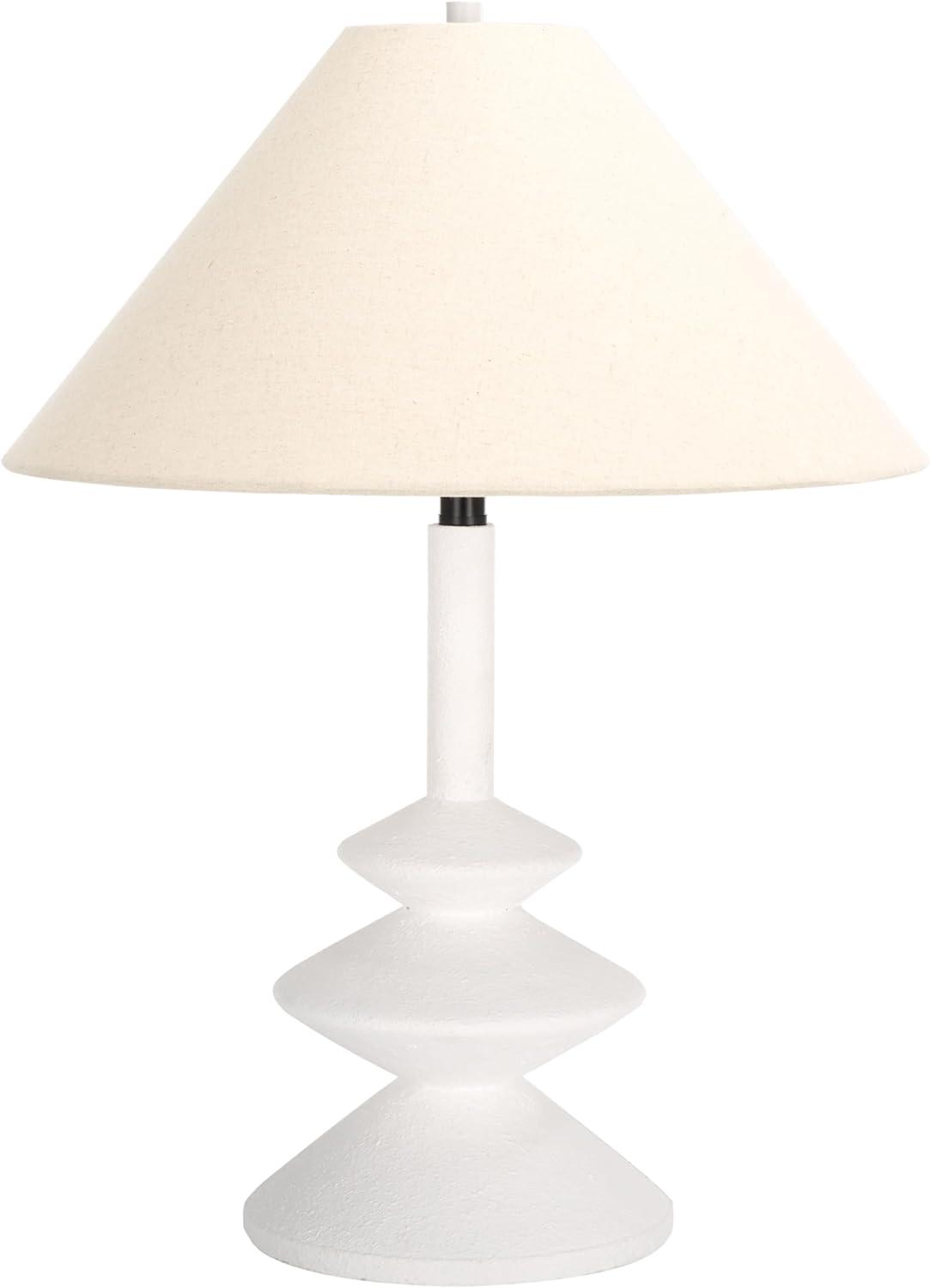 image:imageSAFAVIEH Lighting Collection Modern Jessy White 25inch Table Lamp for Bedroom Living Room Home Office Desk Nightstand LED Bulb Included