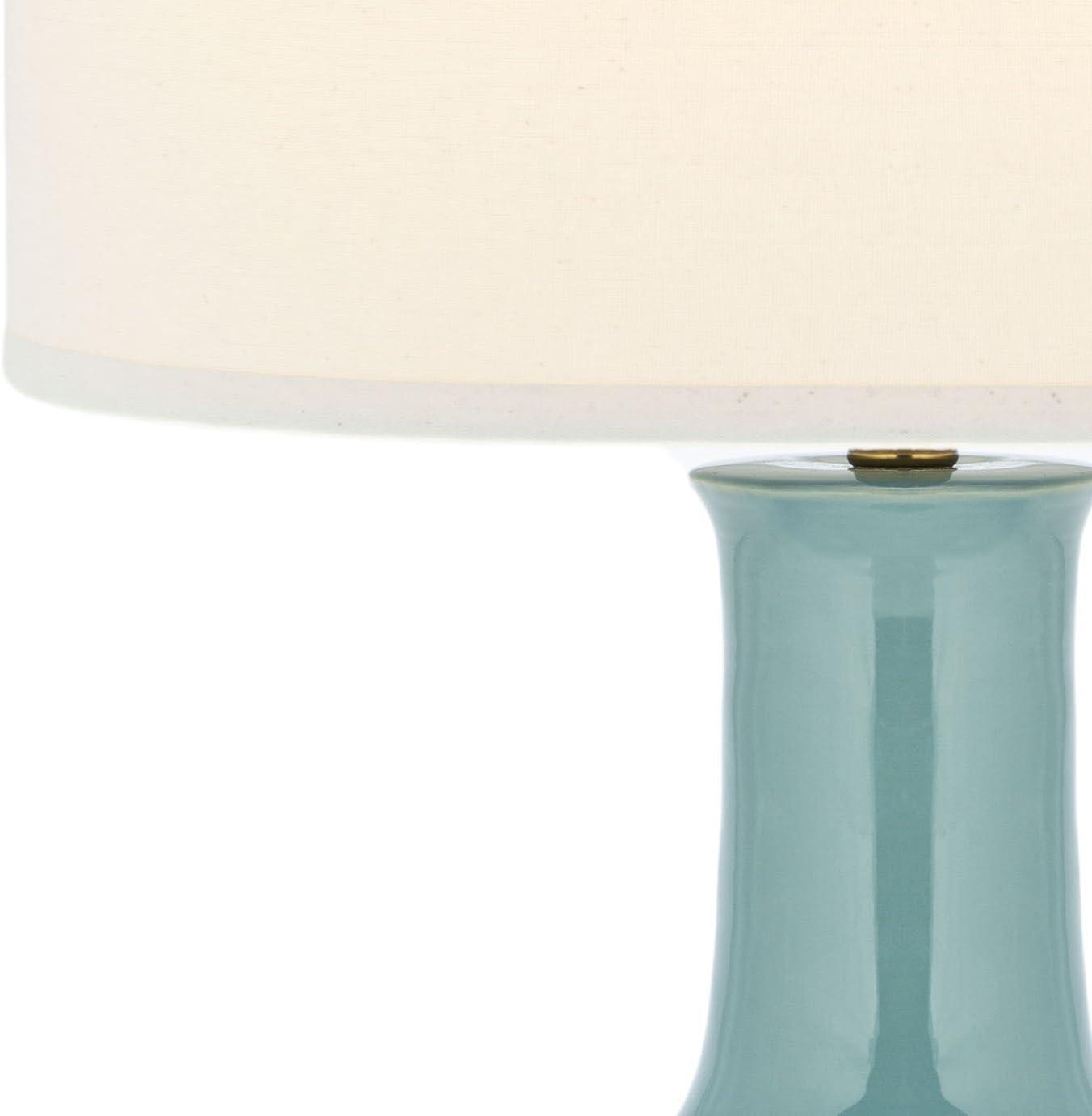 image:imageSAFAVIEH Lighting Collection Paris Modern Royal Blue Ceramic 28inch Bedroom Living Room Home Office Desk Nightstand Table Lamp LED Bulb IncludedLight Blue