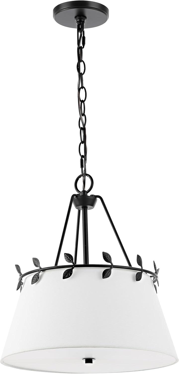 image:imageSAFAVIEH Lighting Collection Samora Farmhouse WhiteBlack 3Light Adjustable Pendant Chandelier Hanging Light Fixture Ideal for Dining Room Kitchen Island Foyer Entryway LED Bulbs Included