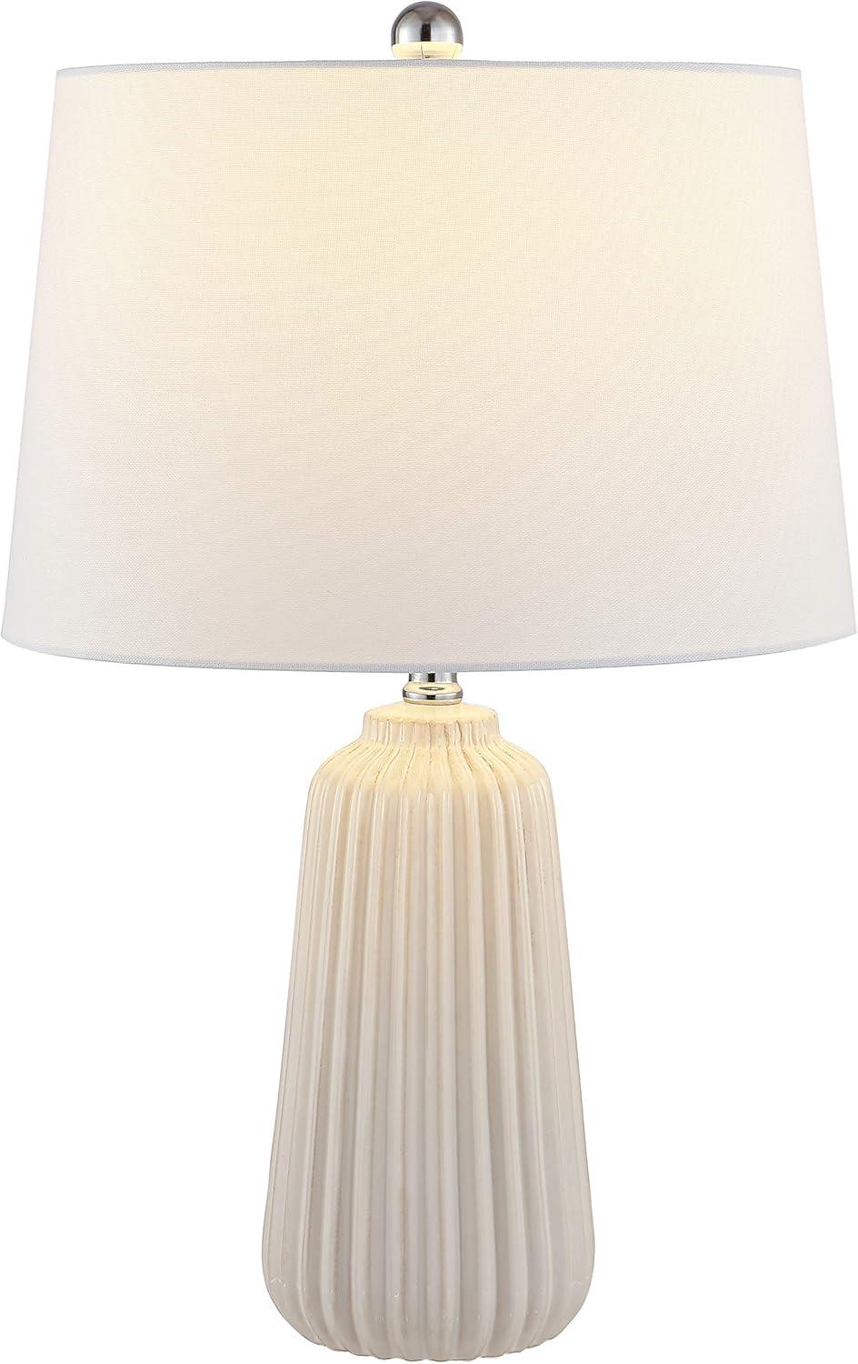 image:imageSAFAVIEH Lighting Collection Sawyer Modern Navy Blue Ceramic 24inch Bedroom Living Room Home Office Desk Nightstand Table Lamp LED Bulb IncludedIvory