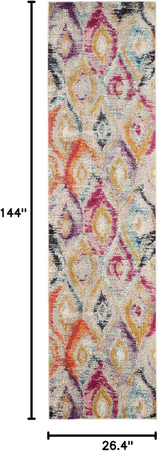image:imageSAFAVIEH Monaco Collection Area Rug 51 x 77 Multi Ogee Trellis Watercolor Distressed Design NonShedding amp Easy Care Ideal for High Traffic Areas in Living Room Bedroom MNC242FMulti Color