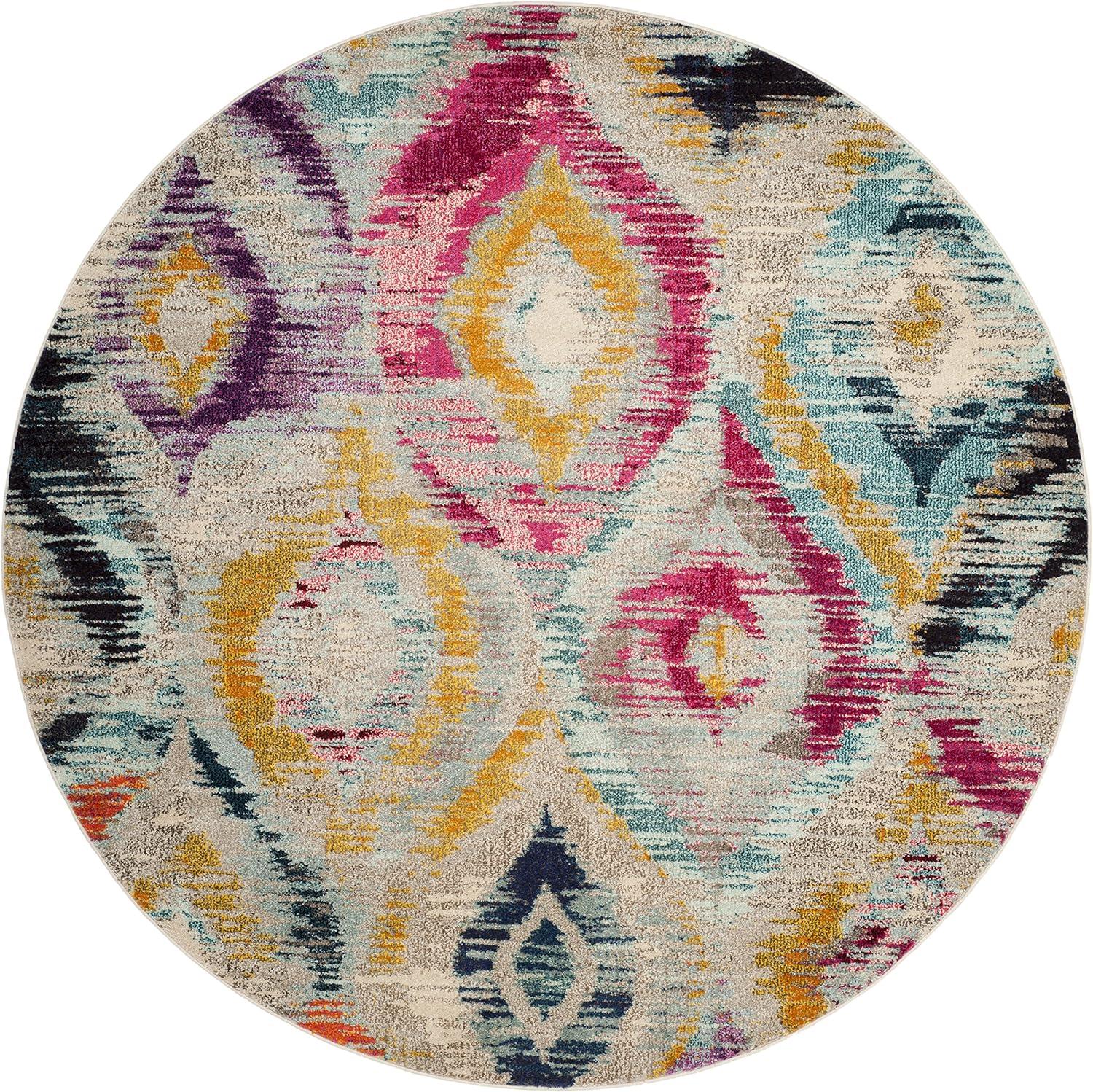 image:imageSAFAVIEH Monaco Collection Area Rug 51 x 77 Multi Ogee Trellis Watercolor Distressed Design NonShedding amp Easy Care Ideal for High Traffic Areas in Living Room Bedroom MNC242FMulti Color