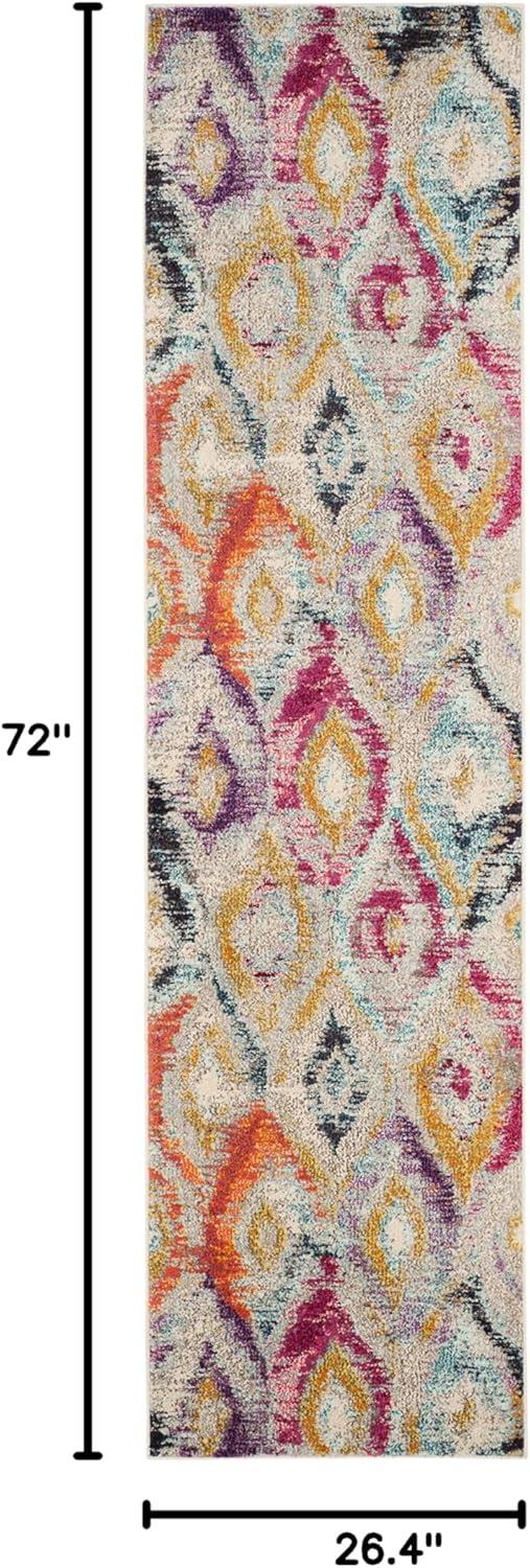 image:imageSAFAVIEH Monaco Collection Area Rug 51 x 77 Multi Ogee Trellis Watercolor Distressed Design NonShedding amp Easy Care Ideal for High Traffic Areas in Living Room Bedroom MNC242FMulti Color