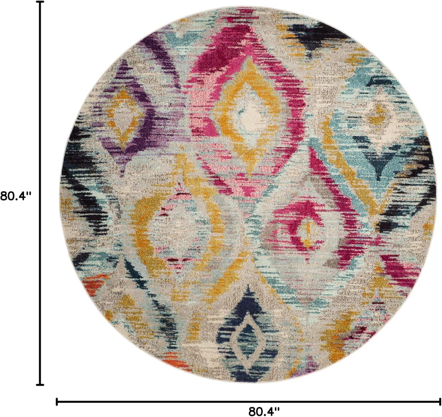 image:imageSAFAVIEH Monaco Collection Area Rug 51 x 77 Multi Ogee Trellis Watercolor Distressed Design NonShedding amp Easy Care Ideal for High Traffic Areas in Living Room Bedroom MNC242FMulti Color