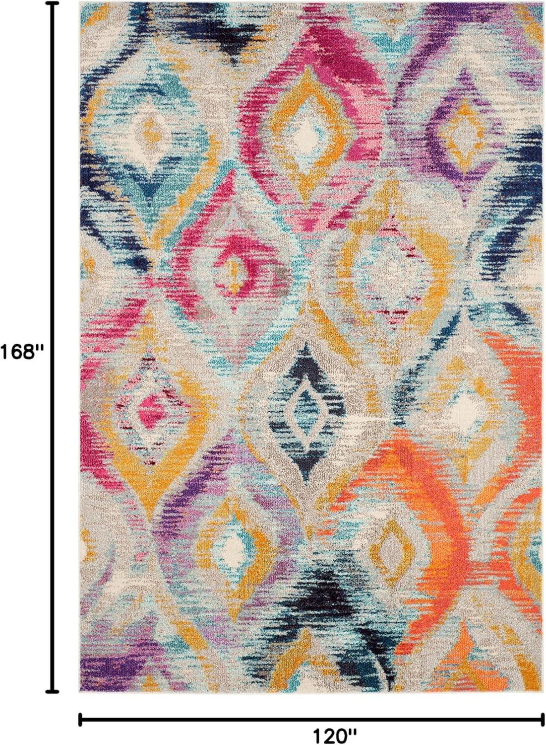image:imageSAFAVIEH Monaco Collection Area Rug 51 x 77 Multi Ogee Trellis Watercolor Distressed Design NonShedding amp Easy Care Ideal for High Traffic Areas in Living Room Bedroom MNC242FMulti Color