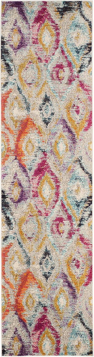 image:imageSAFAVIEH Monaco Collection Area Rug 51 x 77 Multi Ogee Trellis Watercolor Distressed Design NonShedding amp Easy Care Ideal for High Traffic Areas in Living Room Bedroom MNC242FMulti Color