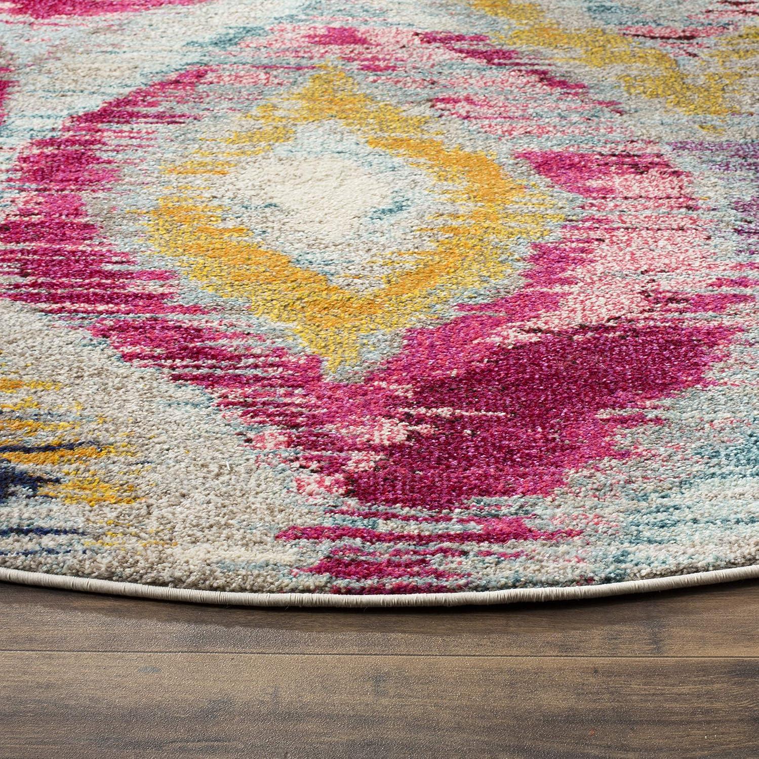 image:imageSAFAVIEH Monaco Collection Area Rug 51 x 77 Multi Ogee Trellis Watercolor Distressed Design NonShedding amp Easy Care Ideal for High Traffic Areas in Living Room Bedroom MNC242FMulti Color
