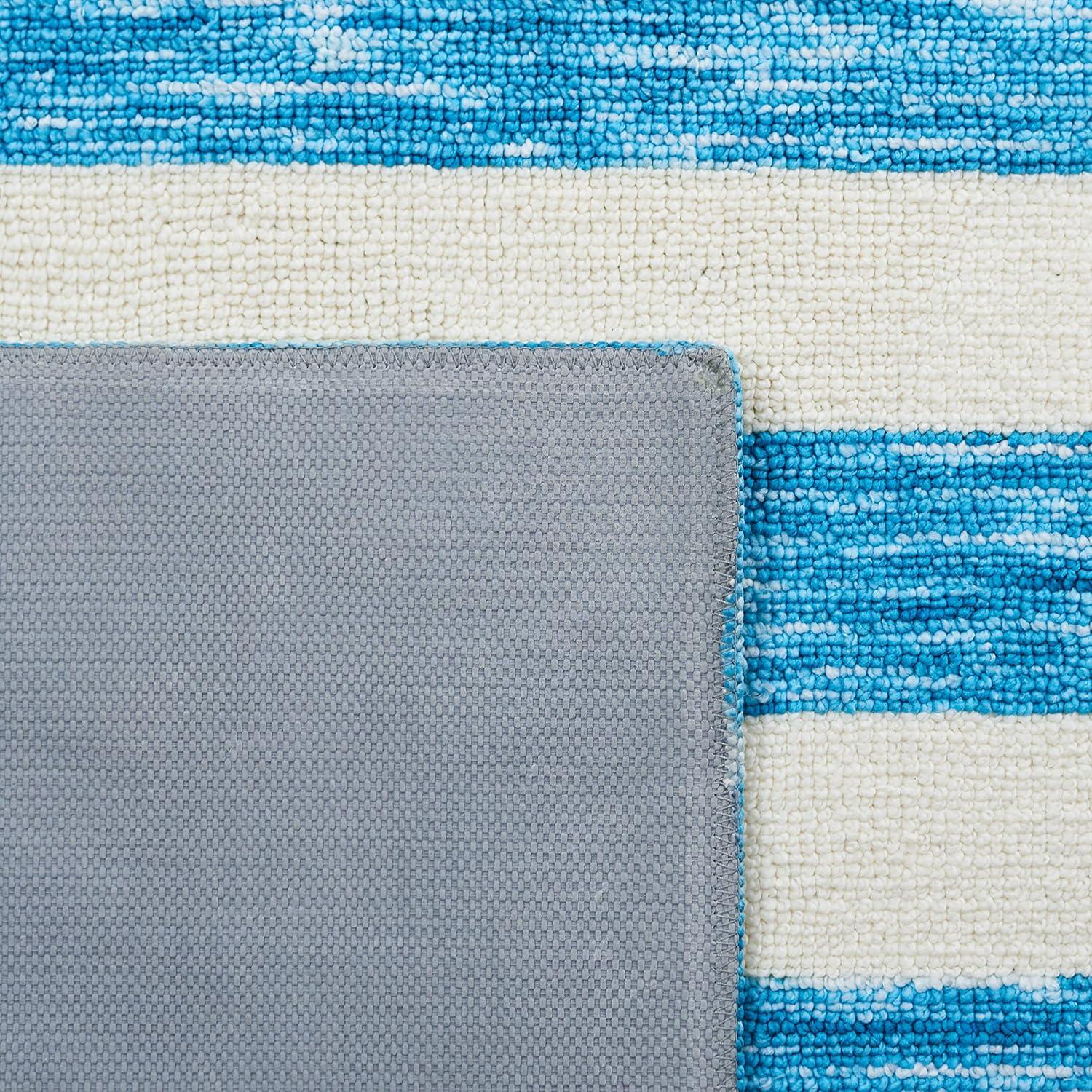 image:imageSAFAVIEH Washable Rug Easy Care Collection 5 x 8 Blue amp Ivory Easy to Clean Ideal for Living Room Bedroom Dining Space ECR115MBlueIvory