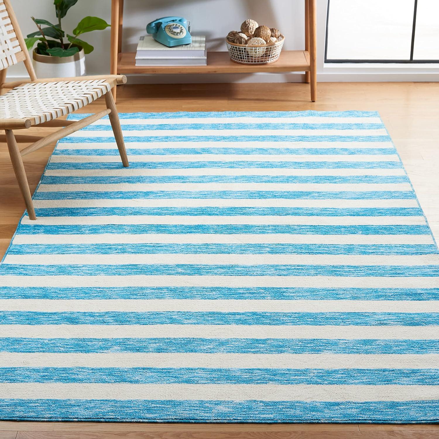 image:imageSAFAVIEH Washable Rug Easy Care Collection 5 x 8 Blue amp Ivory Easy to Clean Ideal for Living Room Bedroom Dining Space ECR115MBlueIvory
