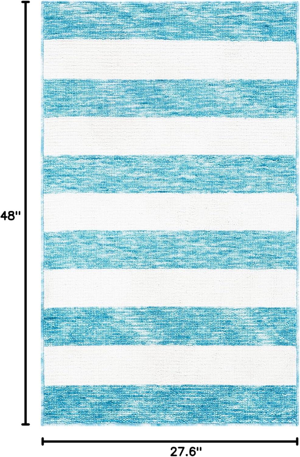 image:imageSAFAVIEH Washable Rug Easy Care Collection 5 x 8 Blue amp Ivory Easy to Clean Ideal for Living Room Bedroom Dining Space ECR115MBlueIvory