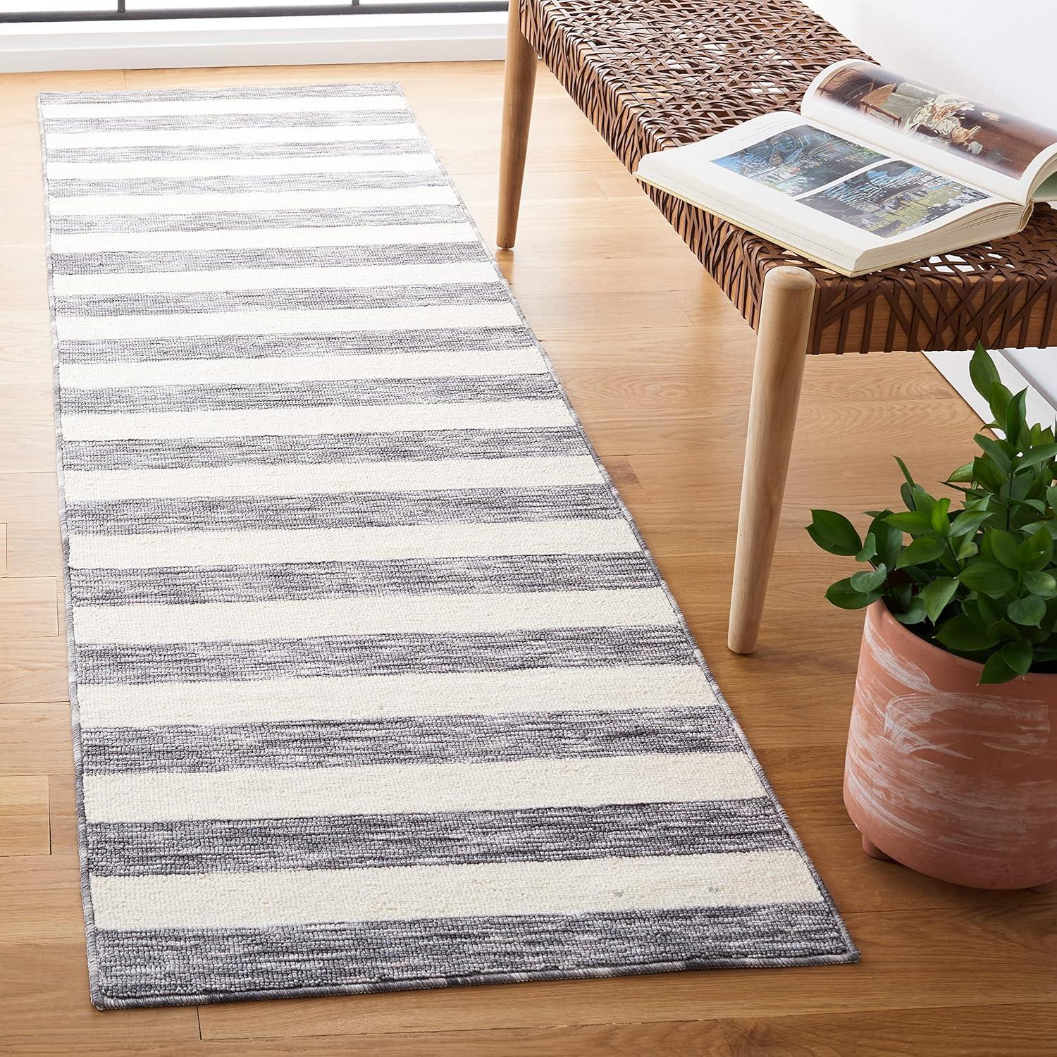 image:imageSAFAVIEH Washable Rug Easy Care Collection 5 x 8 Blue amp Ivory Easy to Clean Ideal for Living Room Bedroom Dining Space ECR115MDark GreyIvory