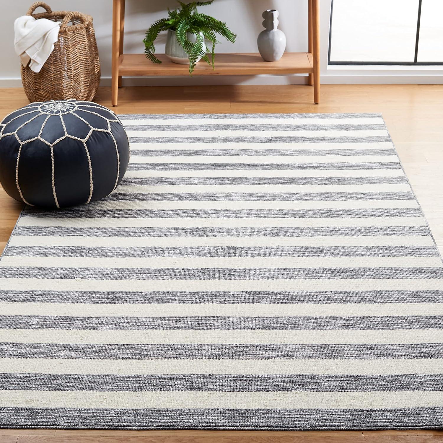 image:imageSAFAVIEH Washable Rug Easy Care Collection 5 x 8 Blue amp Ivory Easy to Clean Ideal for Living Room Bedroom Dining Space ECR115MDark GreyIvory